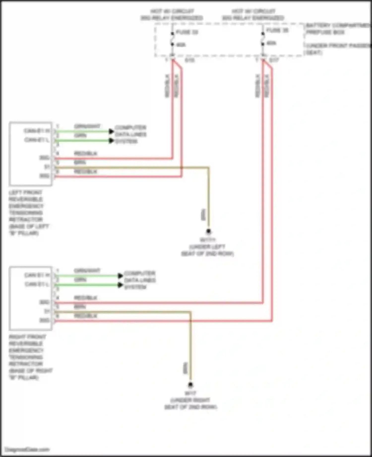 Wiring diagram battery compartment prefuse box for Mercedes-Benz GL-class X166 (2012-2016) (12 of 57)
