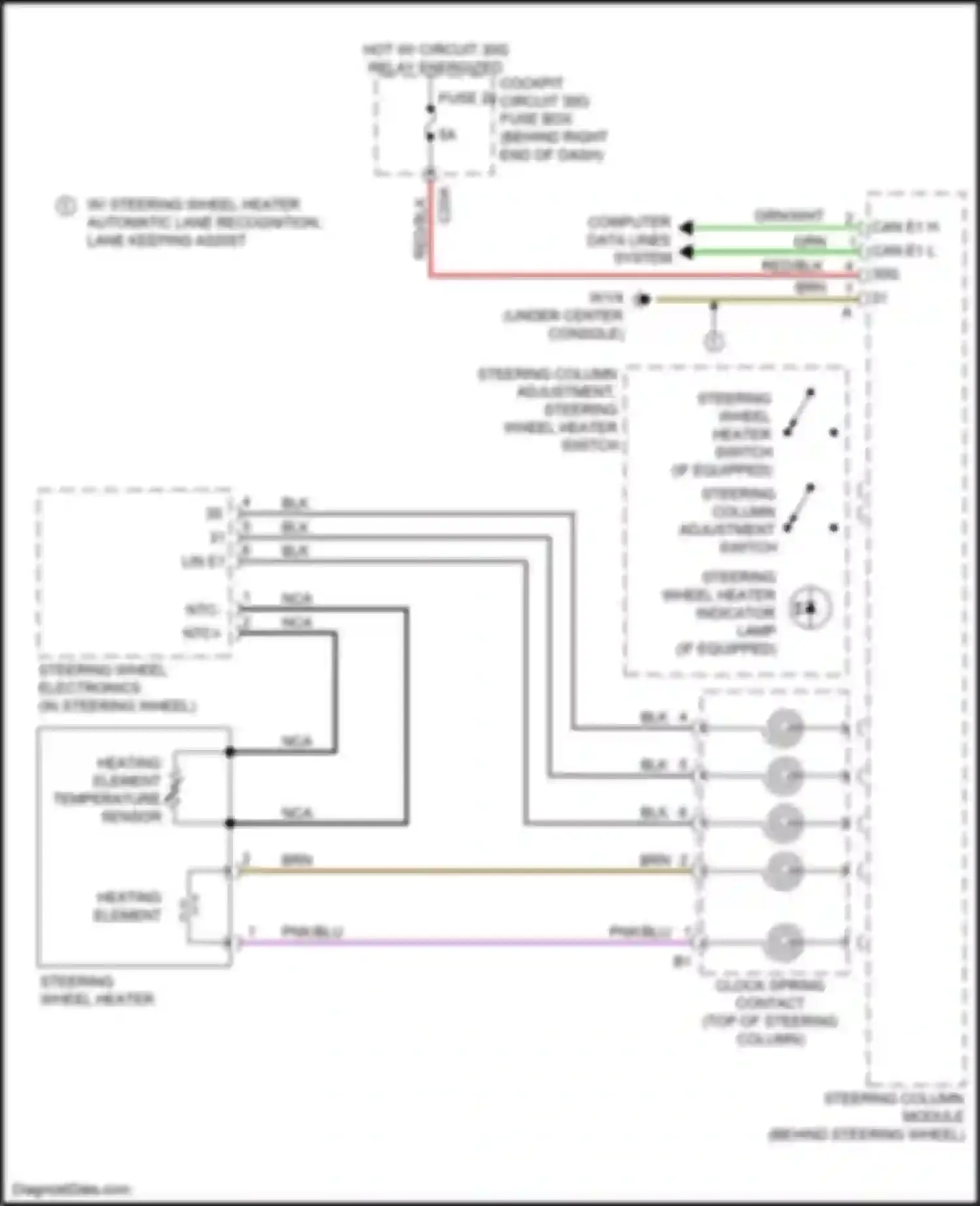 Wiring diagram heating element for Mercedes-Benz GL-class X166 (2012-2016) (1 of 2)