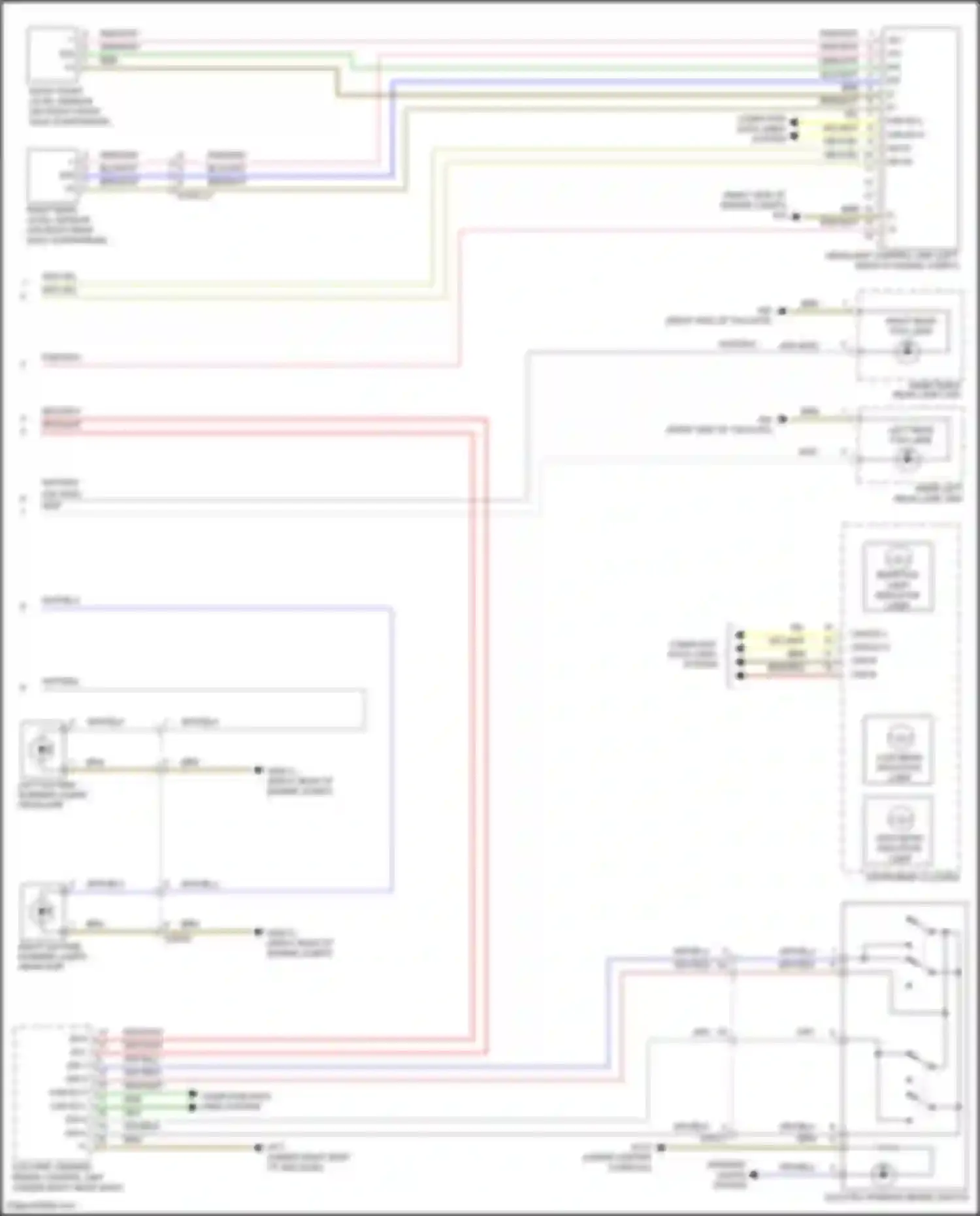 Wiring diagram inner right rear lamp unit for Mercedes-Benz GL-class X166 (2012-2016) (4 of 4)