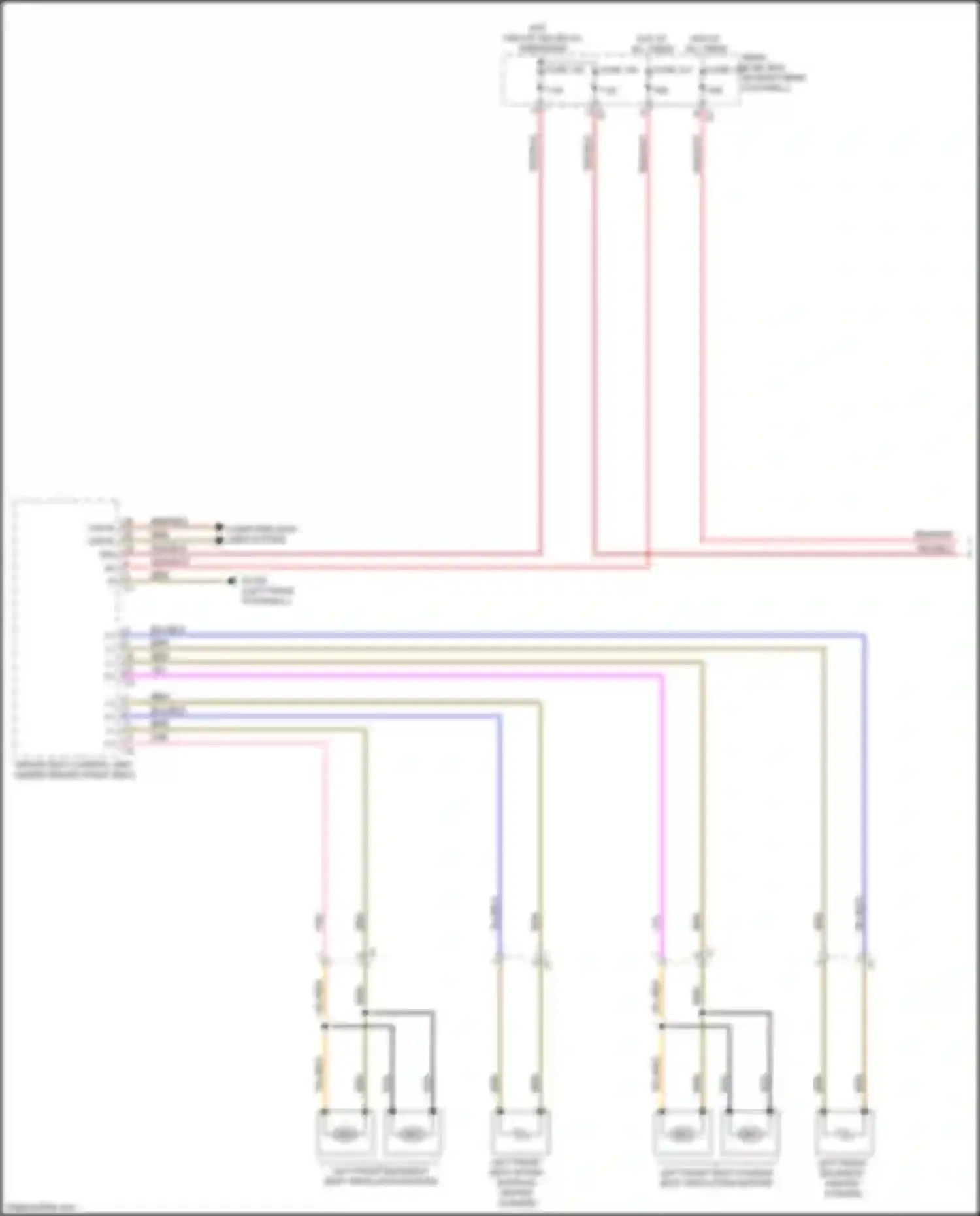 Wiring diagram left front backrest seat ventilation motors for Mercedes-Benz GL-class X166 (2012-2016) (1 of 1)
