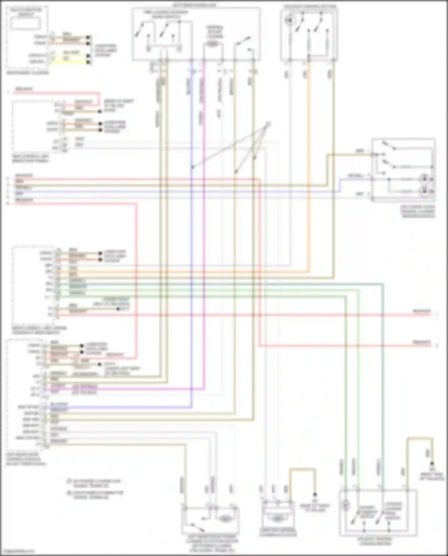 Wiring diagram left front door central locking interior switch for Mercedes-Benz GL-class X166 (2012-2016) (1 of 3)