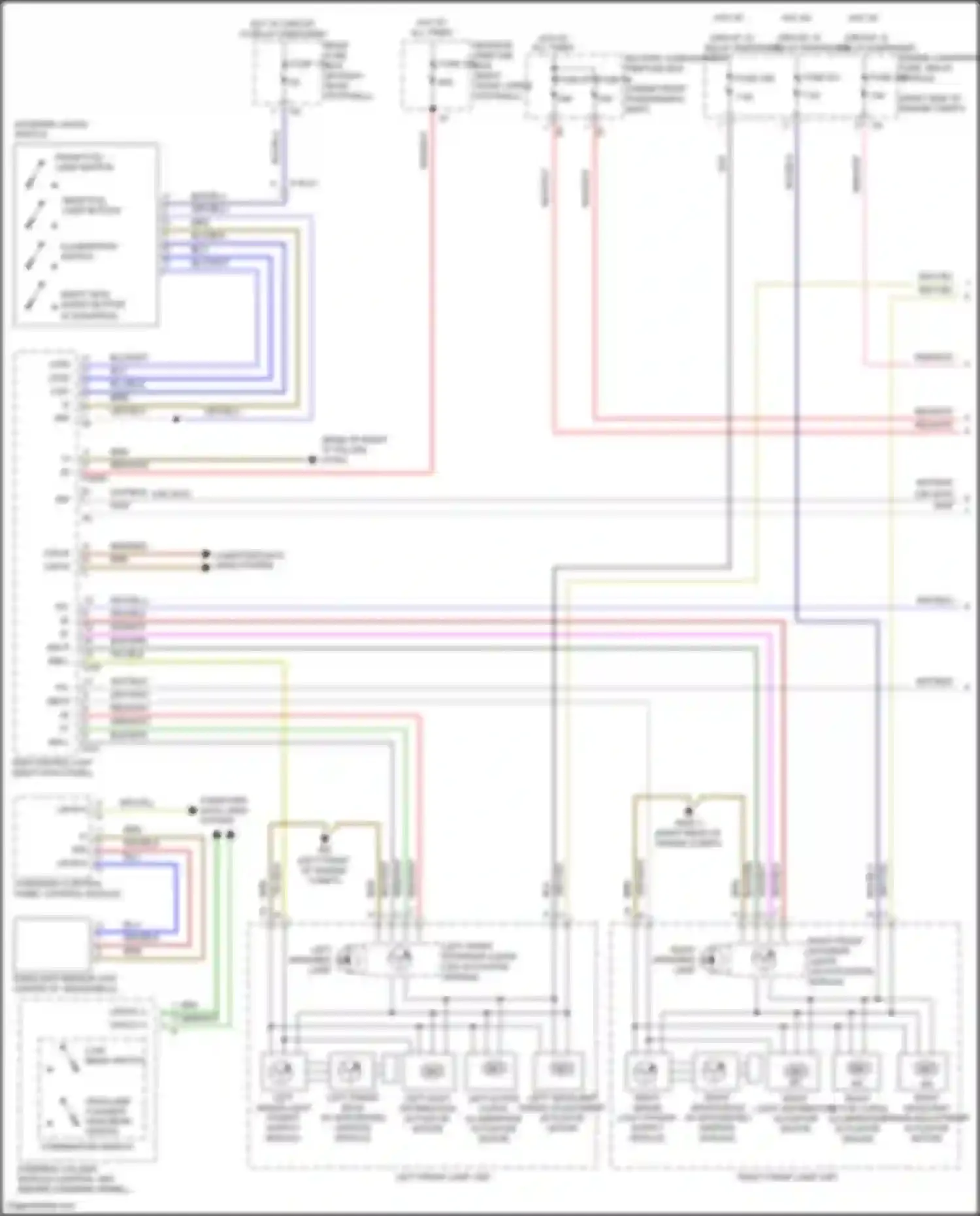 Wiring diagram left front exterior lights led actuation module for Mercedes-Benz GL-class X166 (2012-2016) (1 of 1)
