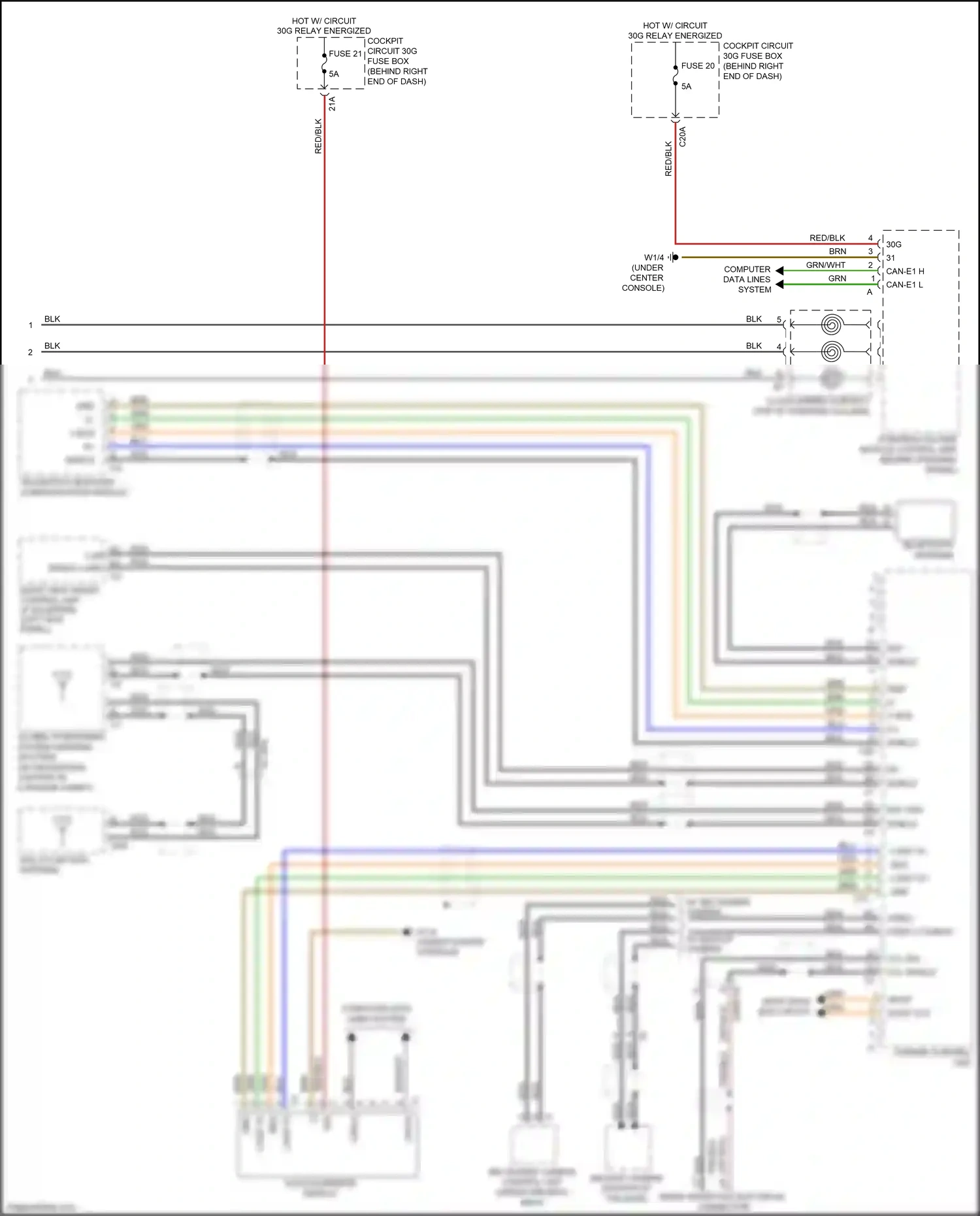 Mercedes-Benz GL-class X166 (2012-2016) multi-function antenna wiring diagram  (1 of 5)
