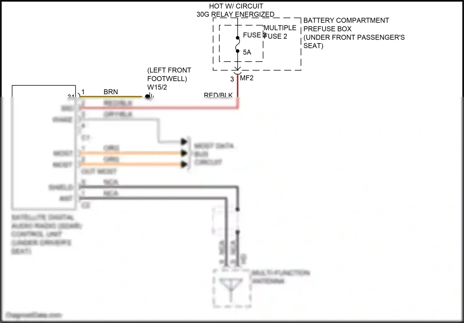 Mercedes-Benz GL-class X166 (2012-2016) multi-function antenna wiring diagram  (4 of 5)
