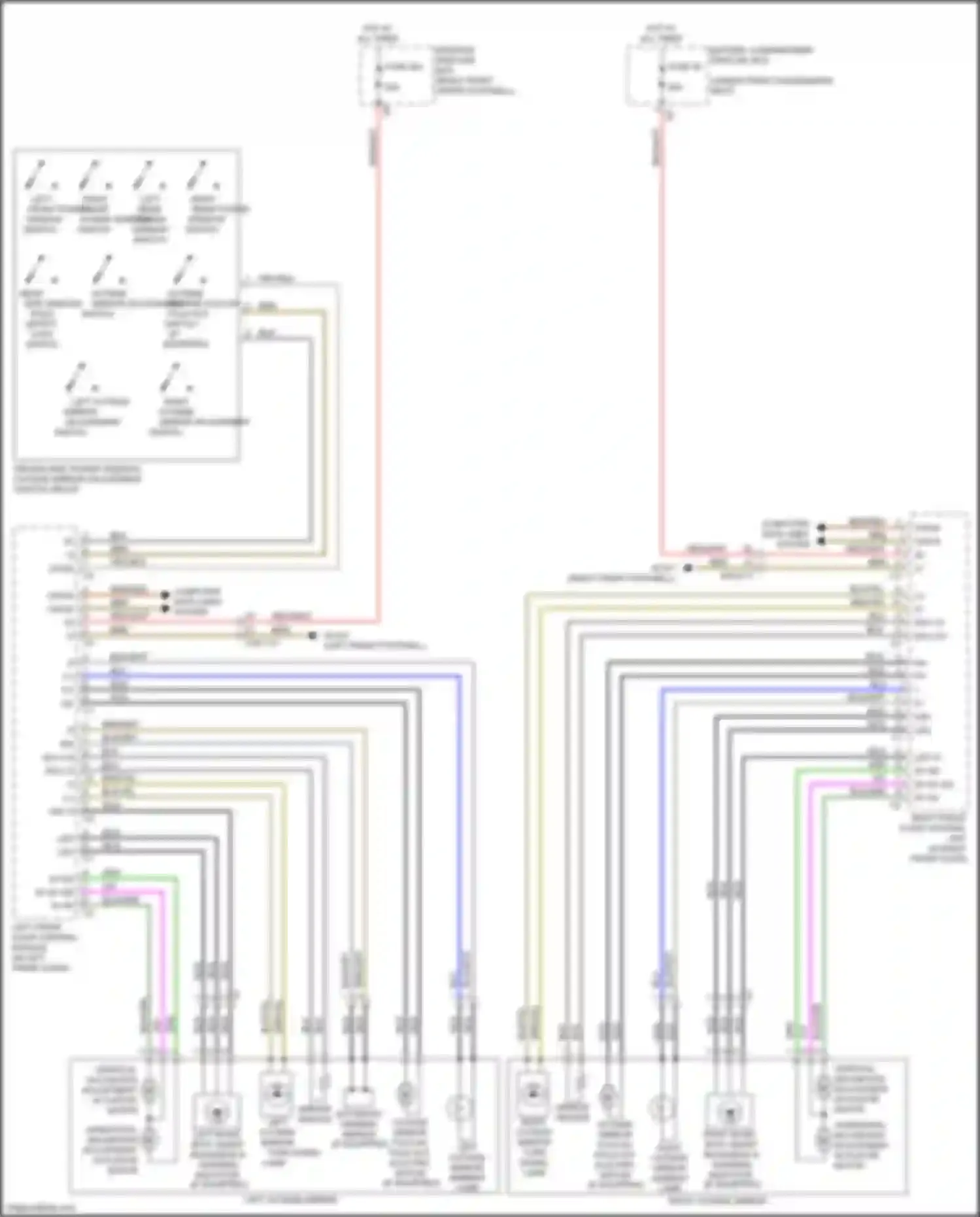 Wiring diagram outside mirror adjustment switch for Mercedes-Benz GL-class X166 (2012-2016) (2 of 2)