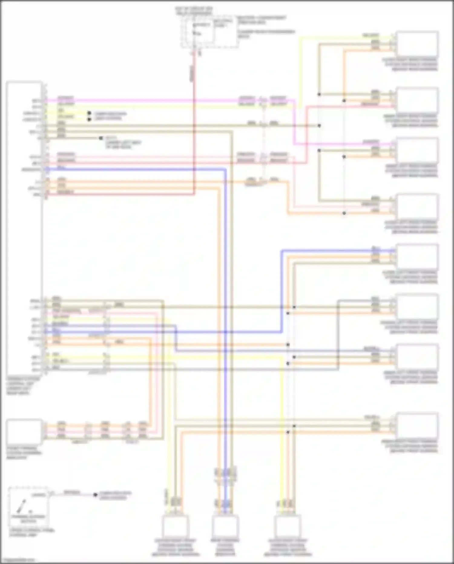 Wiring diagram parking system control unit for Mercedes-Benz GL-class X166 (2012-2016) (2 of 2)