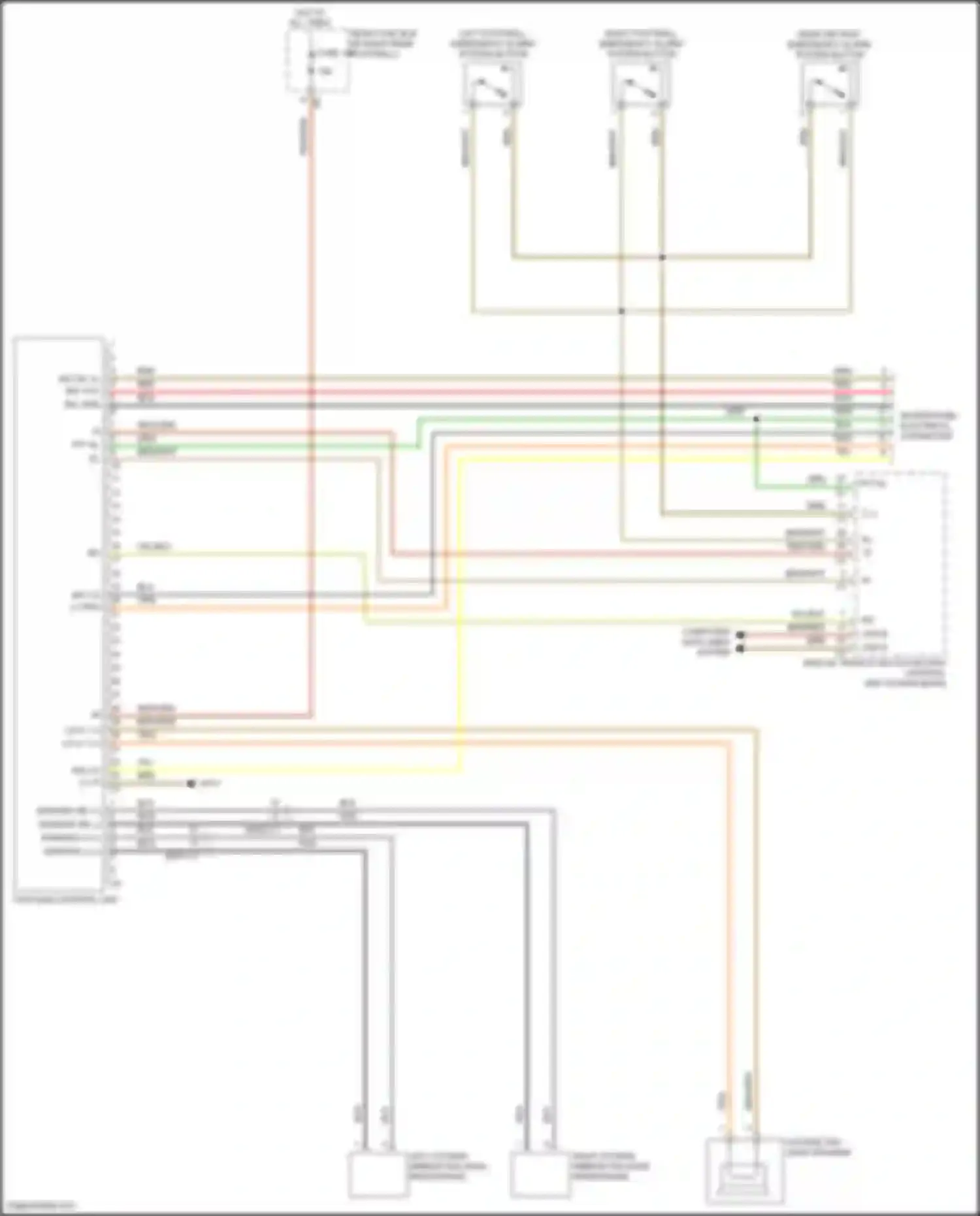 Wiring diagram right footwell emergency alarm system button for Mercedes-Benz GL-class X166 (2012-2016) (1 of 1)