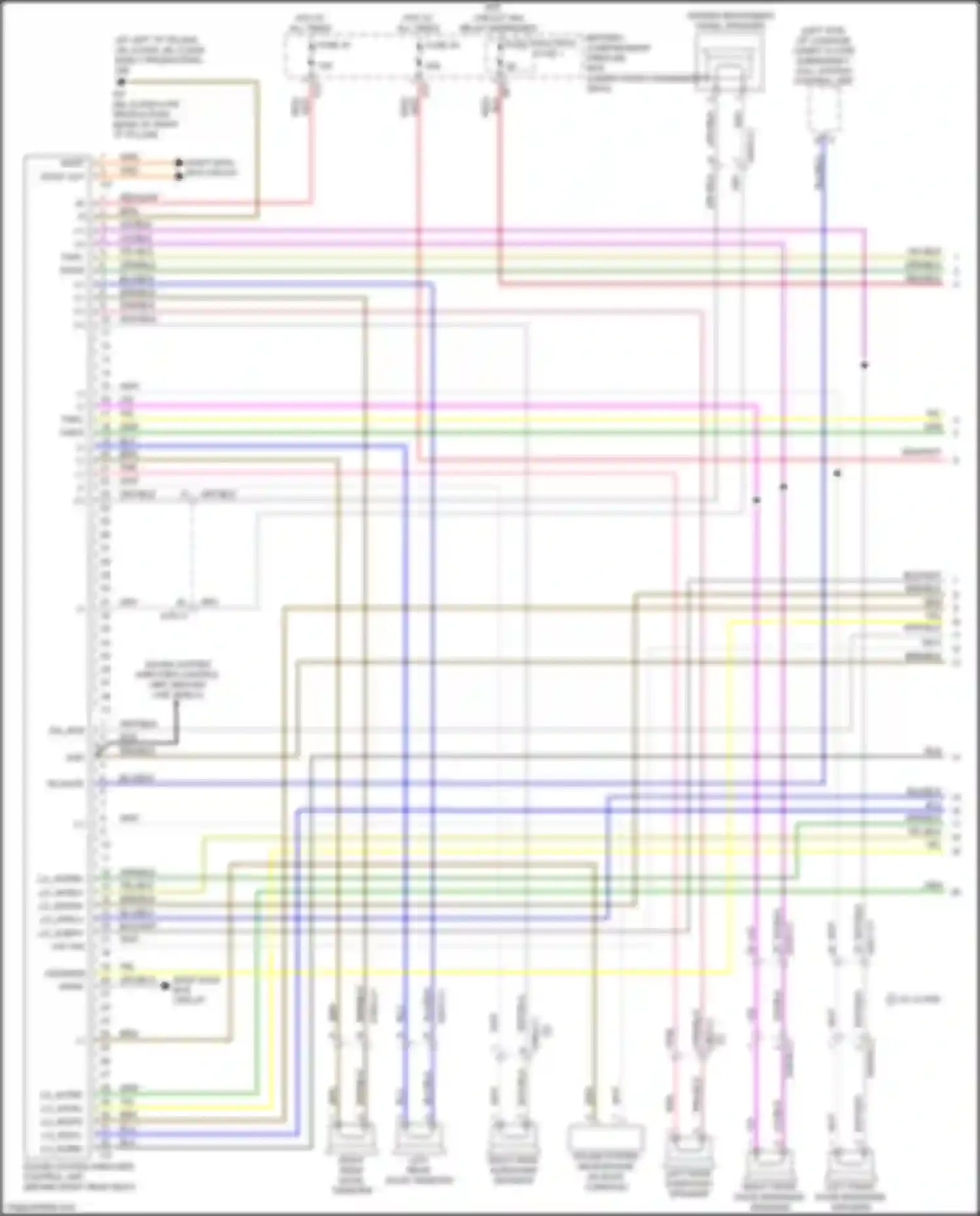 Wiring diagram right front door midrange speaker for Mercedes-Benz GL-class X166 (2012-2016) (1 of 2)