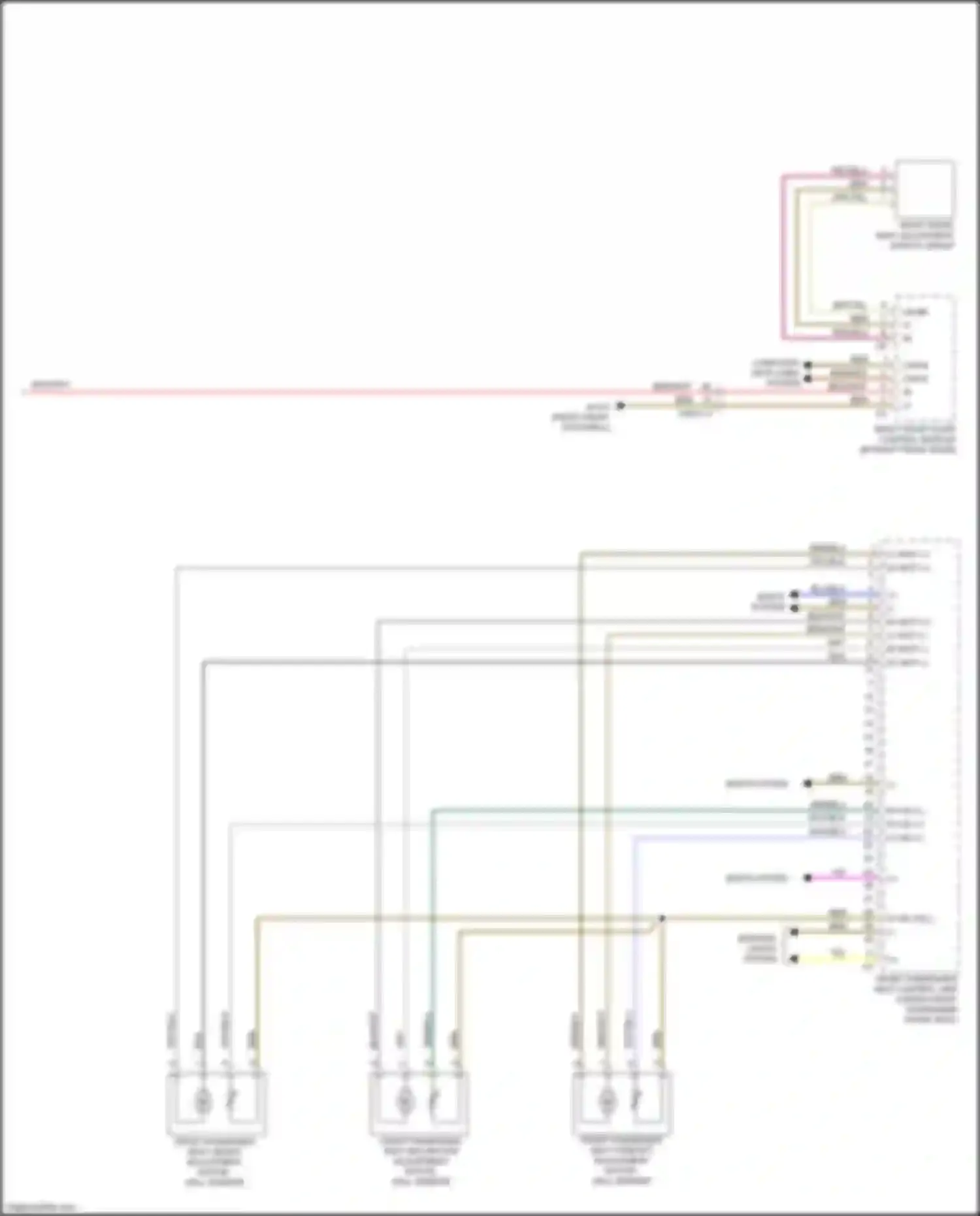 Wiring diagram right front seat adjustment switch group for Mercedes-Benz GL-class X166 (2012-2016) (2 of 2)