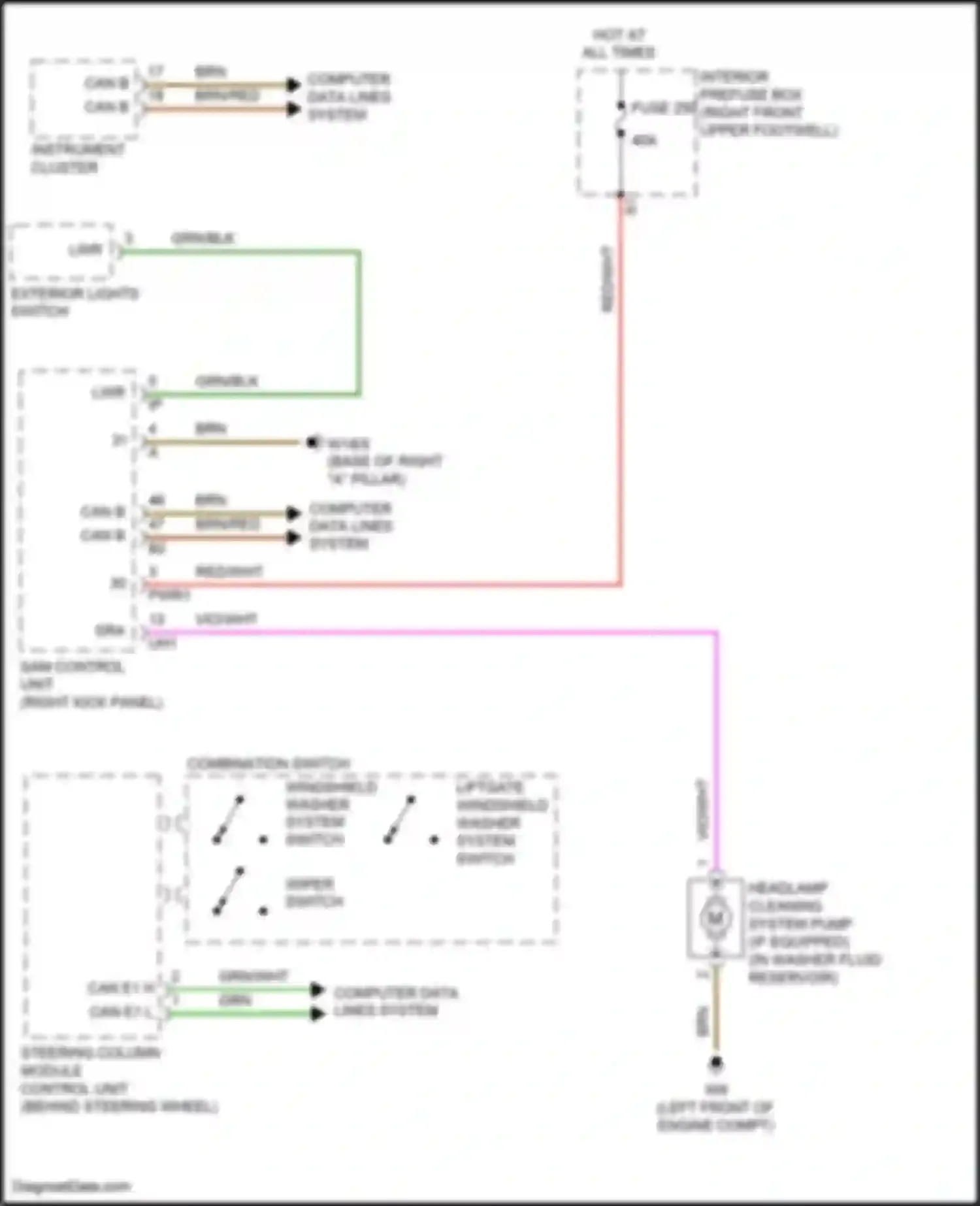 Wiring diagram sam control unit for Mercedes-Benz GL-class X166 (2012-2016) (12 of 20)