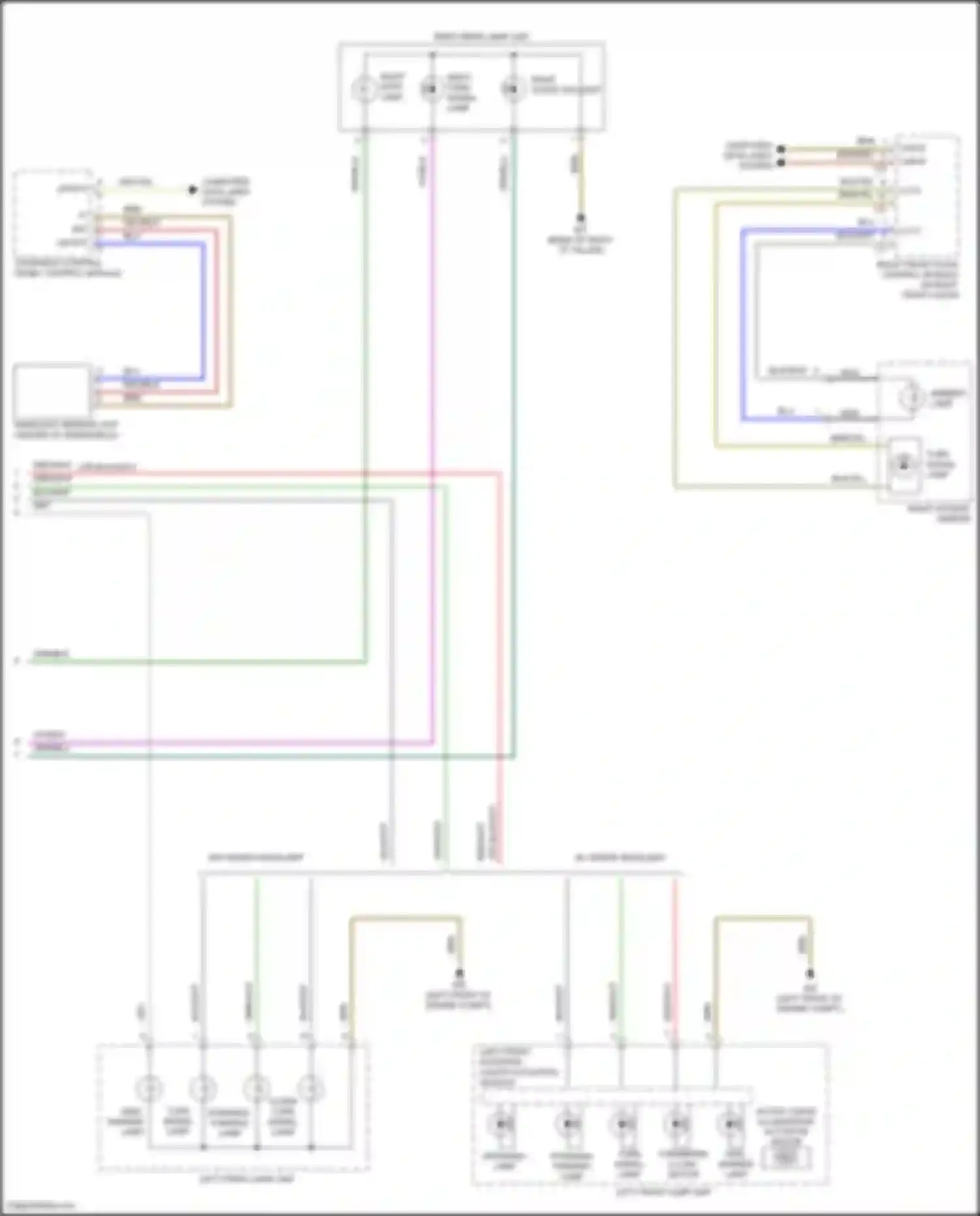 Wiring diagram side marker lamp for Mercedes-Benz GL-class X166 (2012-2016) (2 of 2)