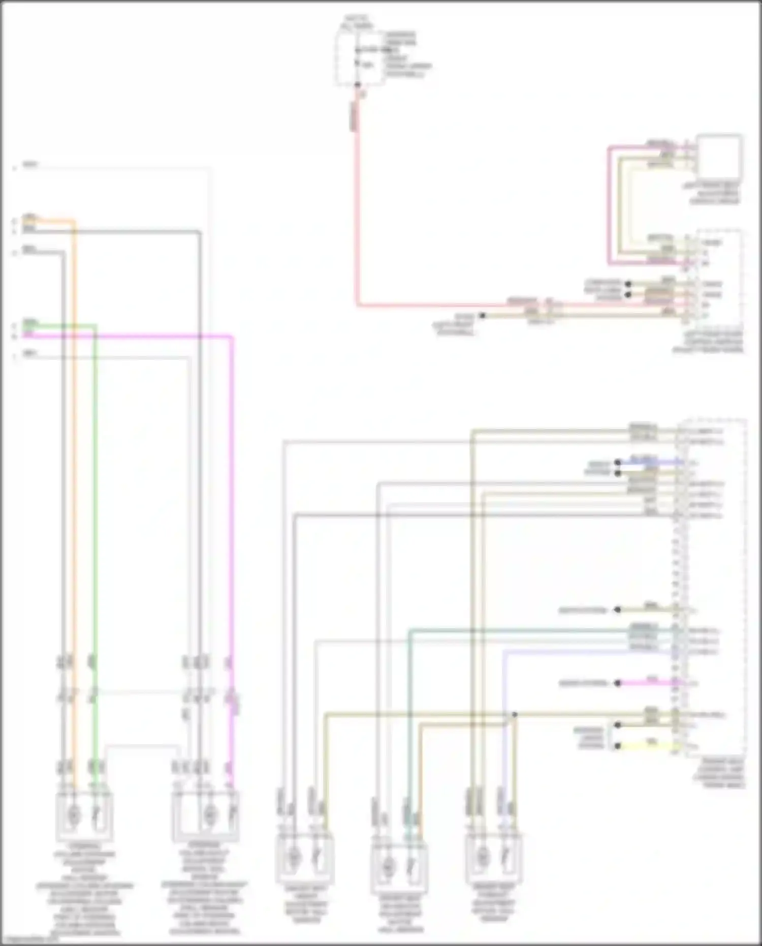 Wiring diagram steering column in/out adjustment motor, hall sensor for Mercedes-Benz GL-class X166 (2012-2016) (1 of 2)
