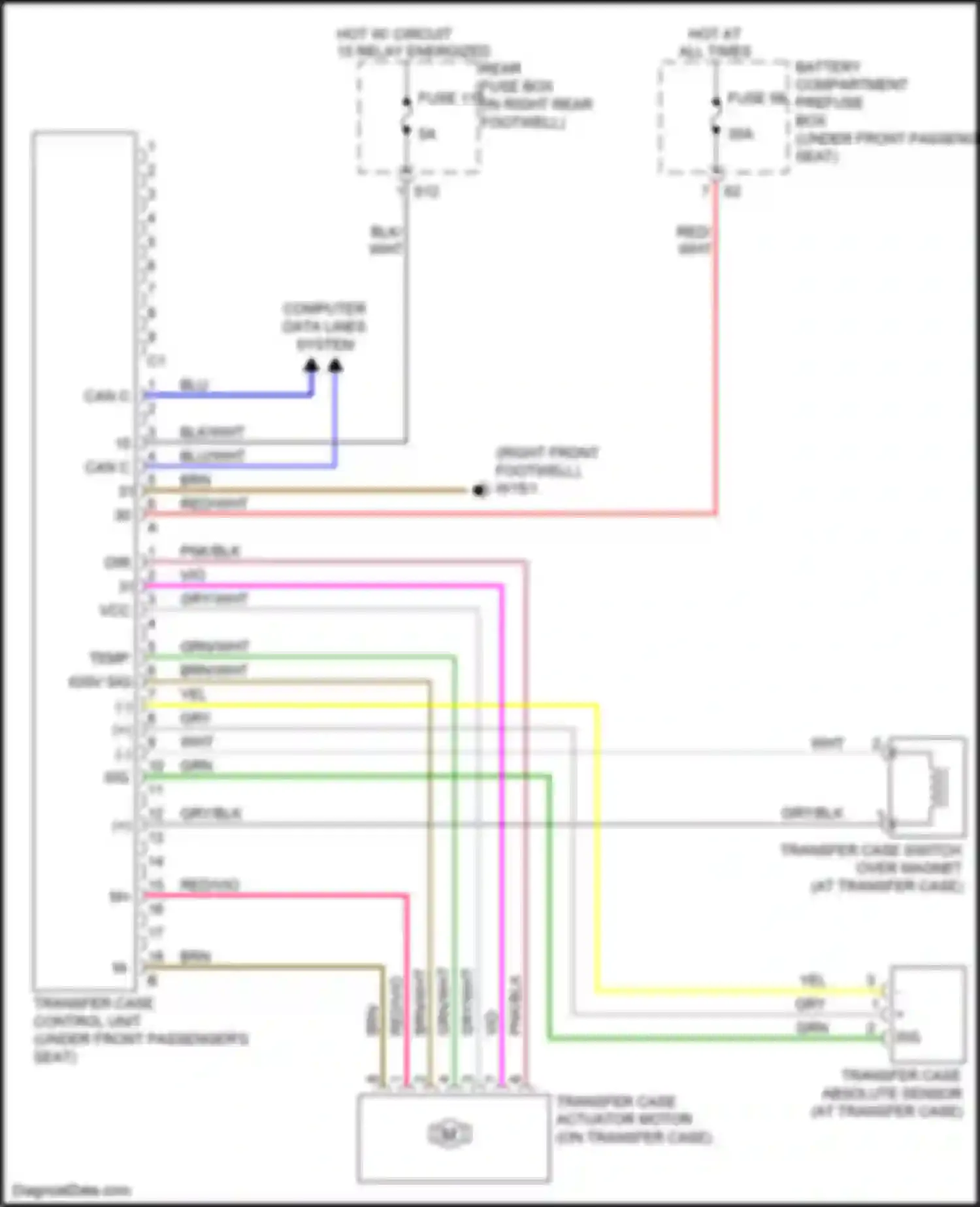 Wiring diagram transfer case control unit for Mercedes-Benz GL-class X166 (2012-2016) (4 of 4)