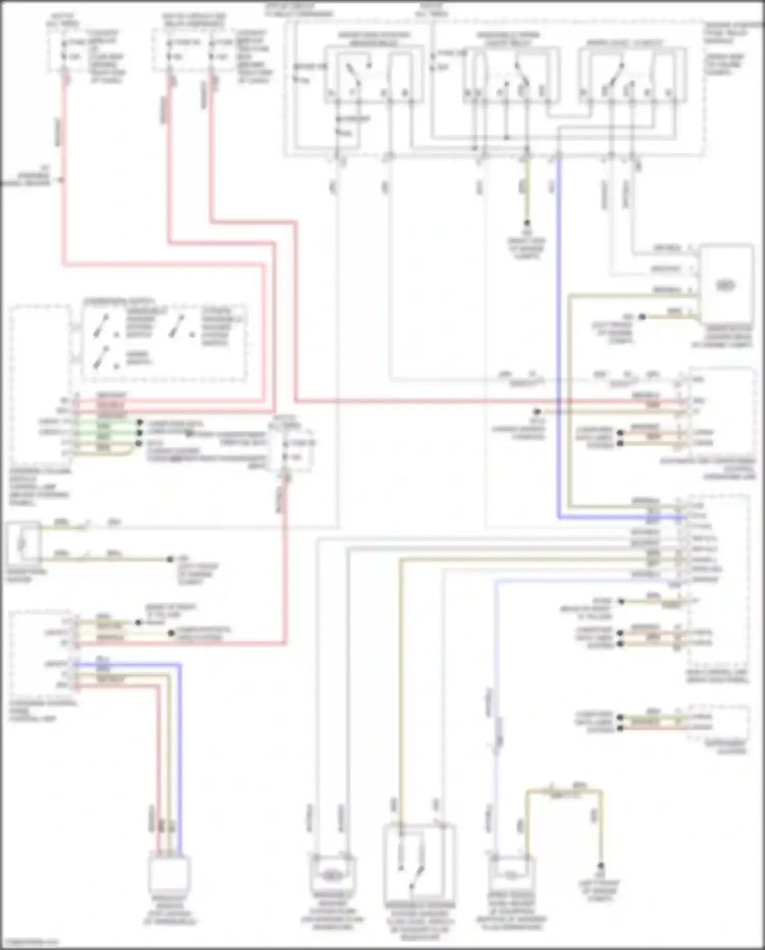 Wiring diagram windshield washer system washer fluid level switch for Mercedes-Benz GL-class X166 (2012-2016) (1 of 1)