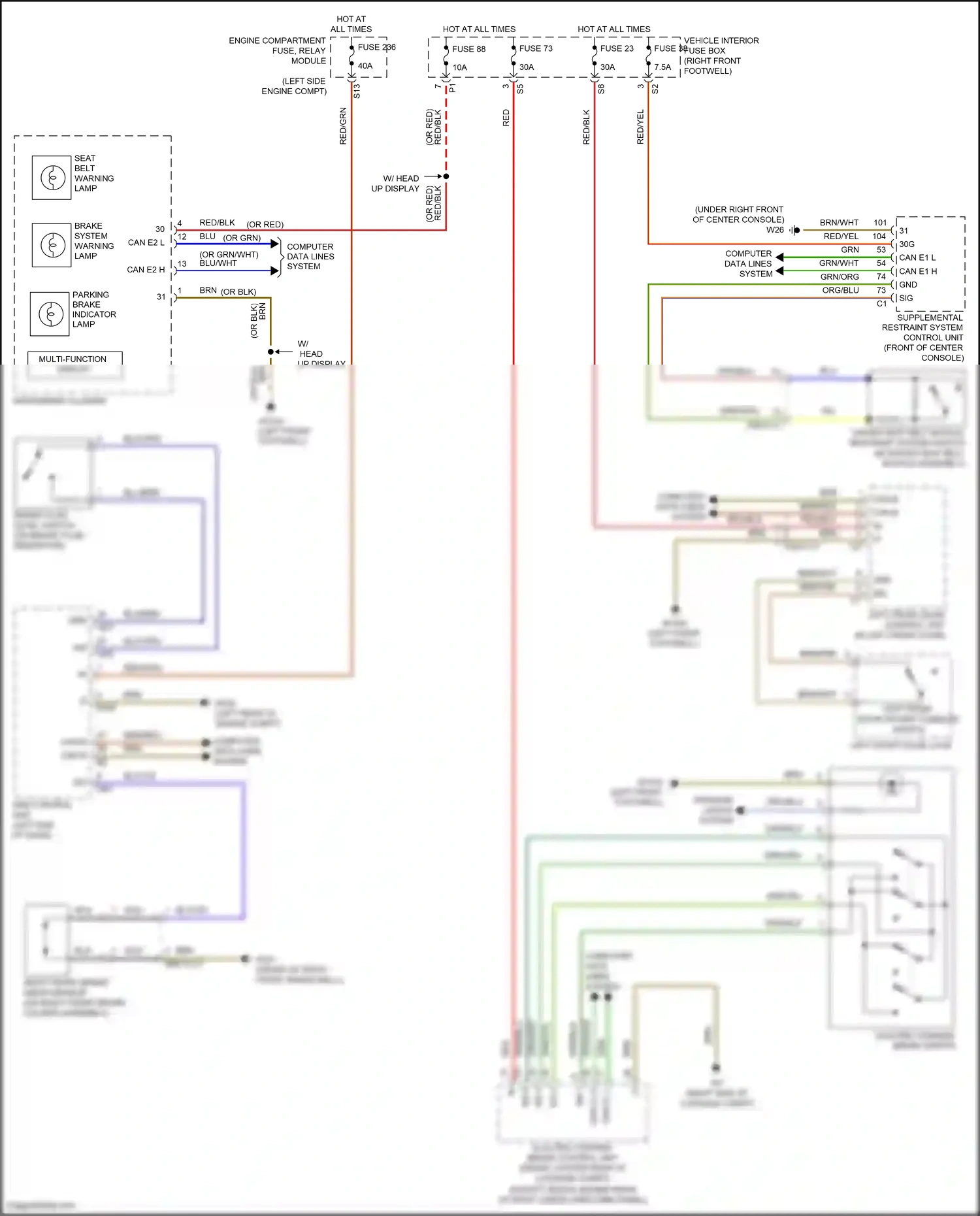 Mercedes-Benz GLA-class X156 facelift (2017-2020) multi-function display wiring diagram  (4 of 4)