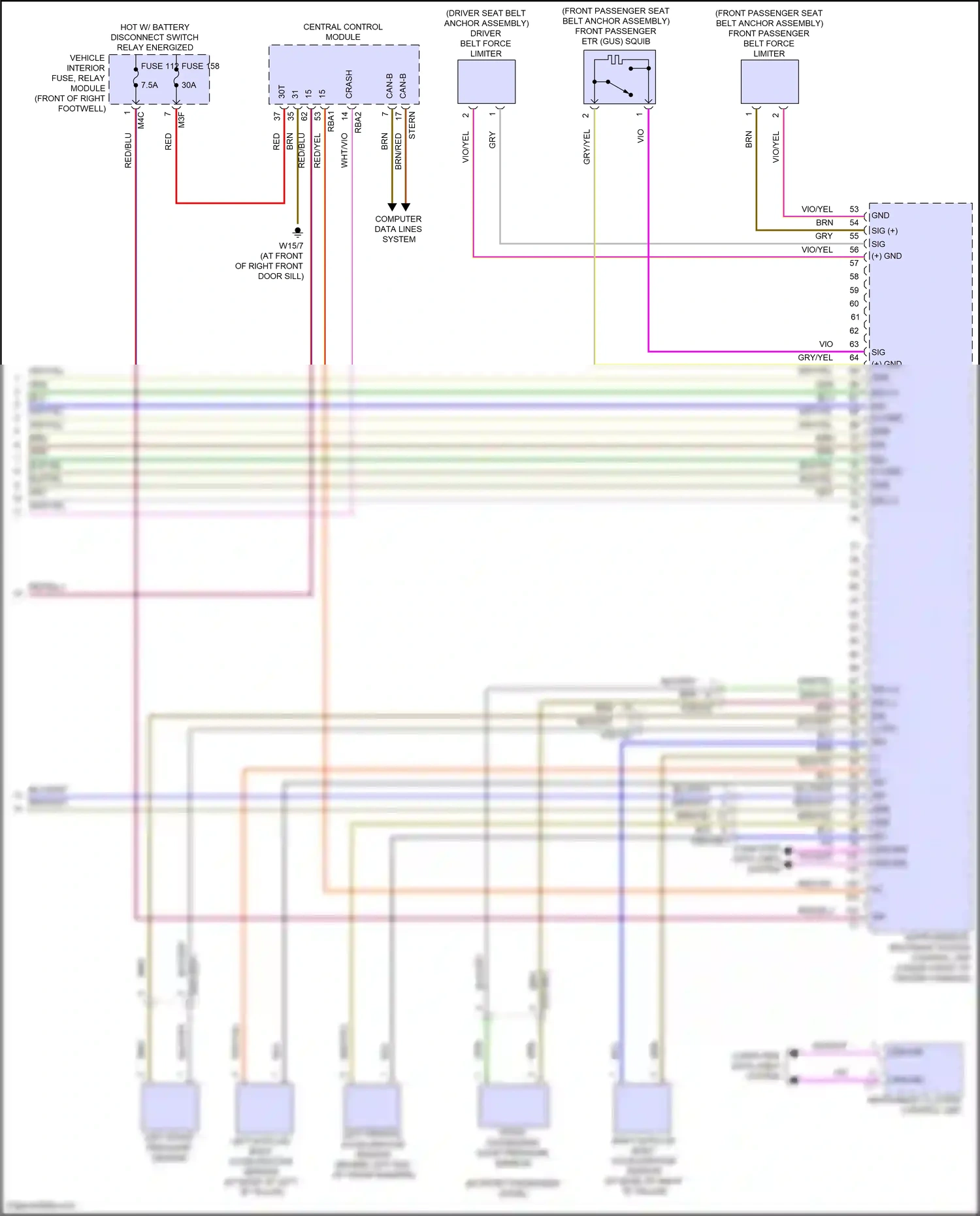 Wiring diagram central control module for Mercedes-Benz GLB-class X247 facelift (2023-2024) (30 of 33)