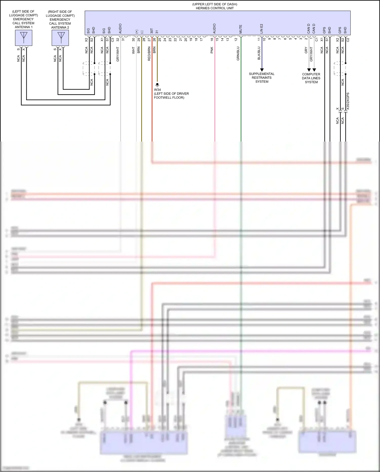 Wiring diagram computer data lines system for Mercedes-Benz GLB-class X247 facelift (2023-2024) (7 of 64)