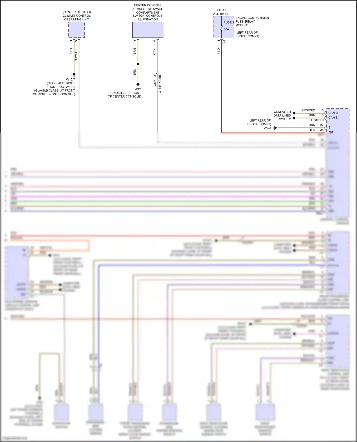 Wiring diagram electronic ignition switch control unit for Mercedes-Benz GLB-class X247 facelift (2023-2024) (6 of 12)