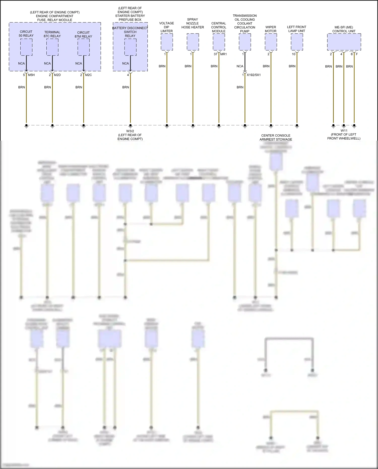 Wiring diagram electronic stability program control unit for Mercedes-Benz GLB-class X247 facelift (2023-2024) (4 of 10)