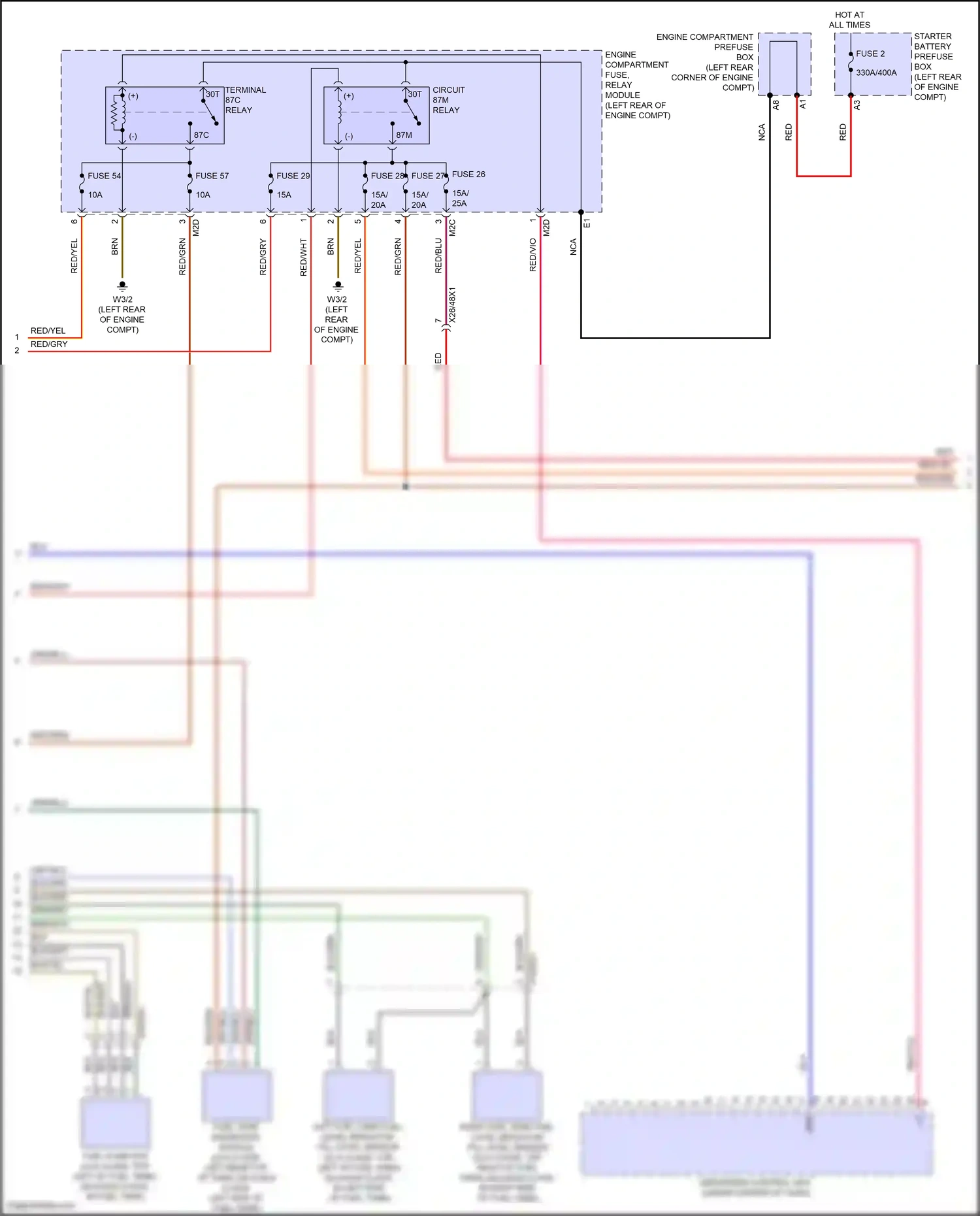 Wiring diagram engine compartment prefuse box for Mercedes-Benz GLB-class X247 facelift (2023-2024) (6 of 6)