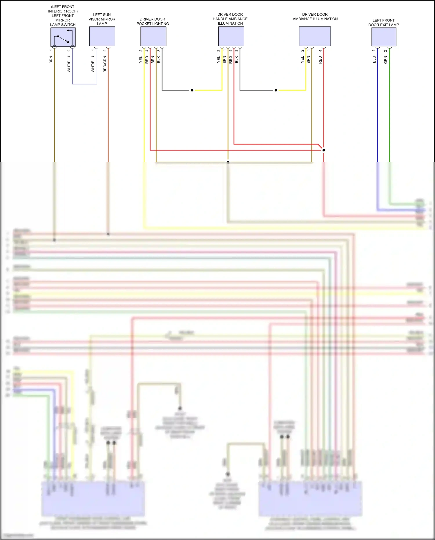 Wiring diagram overhead control panel control unit for Mercedes-Benz GLB-class X247 facelift (2023-2024) (1 of 6)