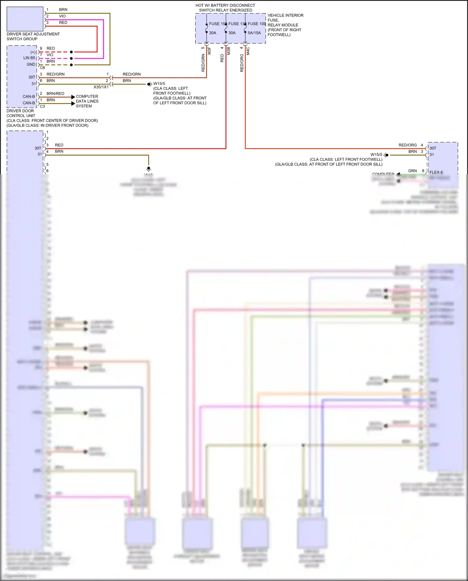 Wiring diagram steering column module control unit for Mercedes-Benz GLB-class X247 facelift (2023-2024) (11 of 16)