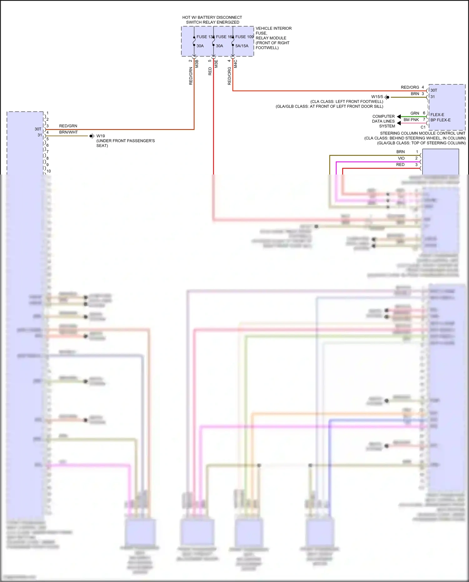 Wiring diagram steering column module control unit for Mercedes-Benz GLB-class X247 facelift (2023-2024) (15 of 16)