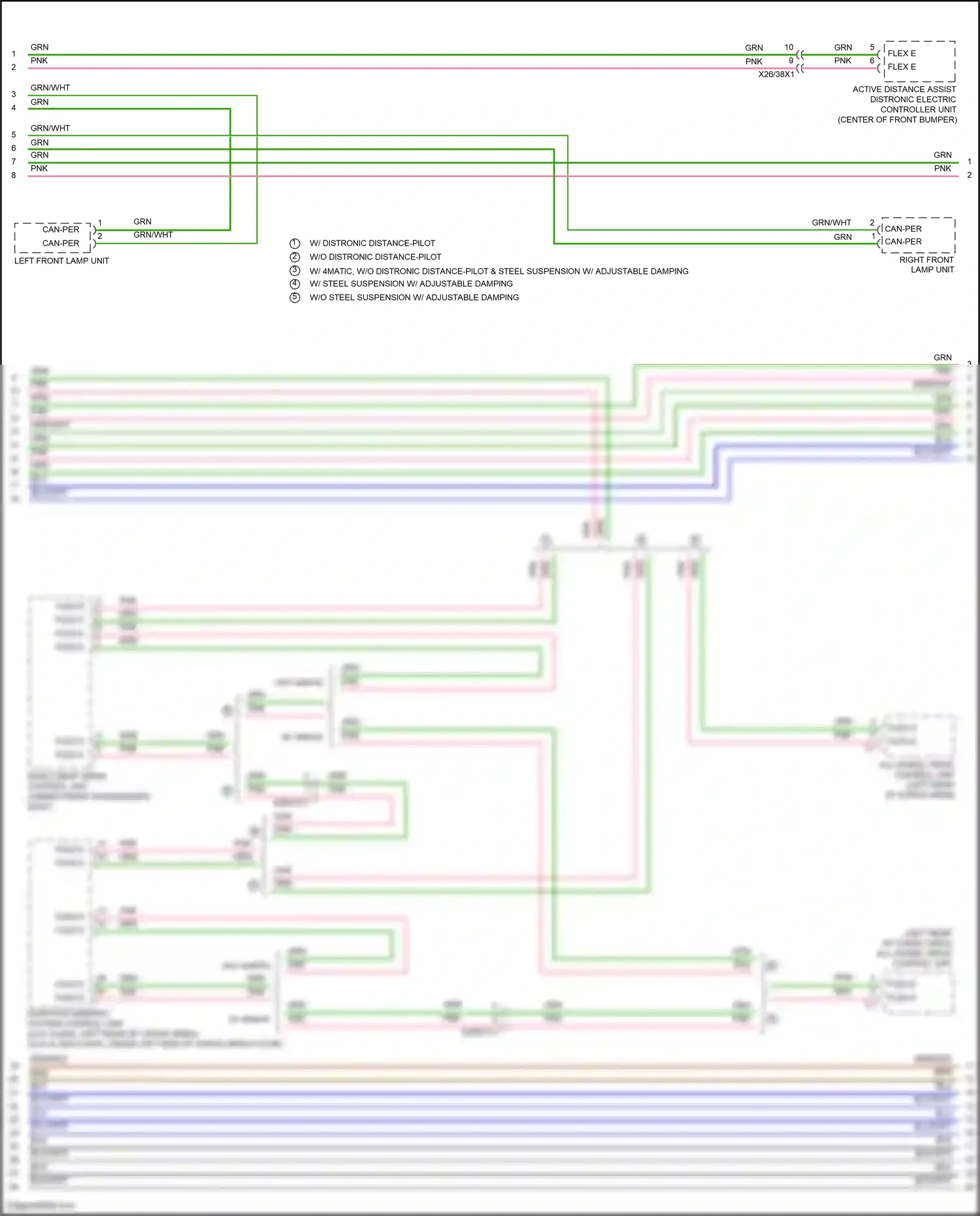 Wiring diagram adaptive damping system control unit for Mercedes-Benz GLB-class X247 (2019-2023) (3 of 4)