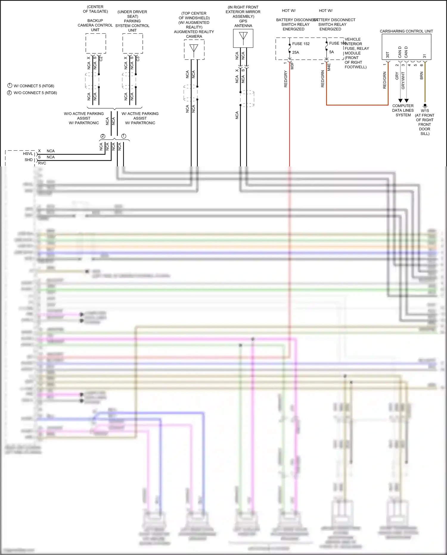 Wiring diagram backup camera control unit for Mercedes-Benz GLB-class X247 (2019-2023) (1 of 4)