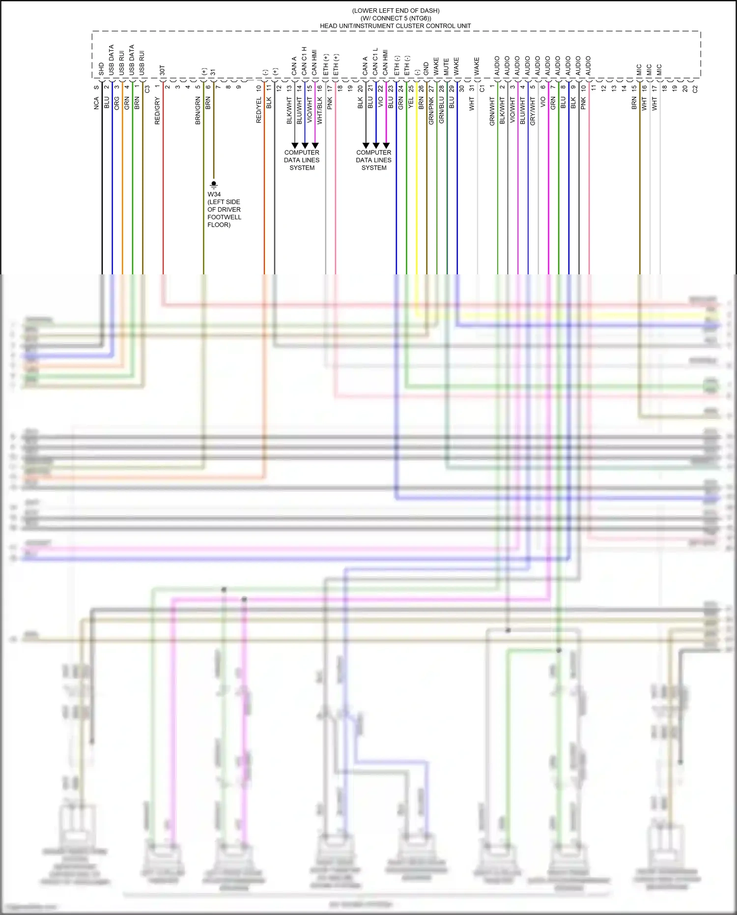 Wiring diagram computer data lines system for Mercedes-Benz GLB-class X247 (2019-2023) (2 of 82)