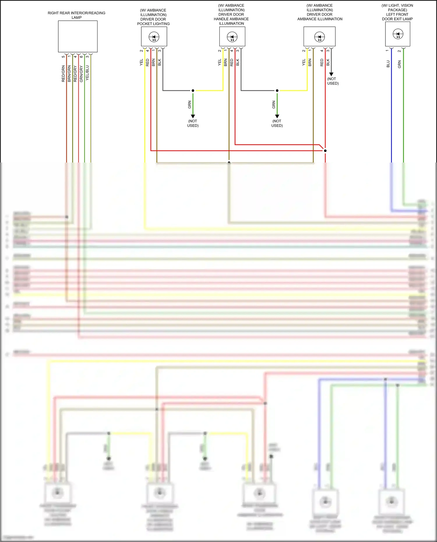 Wiring diagram left front door exit lamp for Mercedes-Benz GLB-class X247 (2019-2023) (1 of 1)