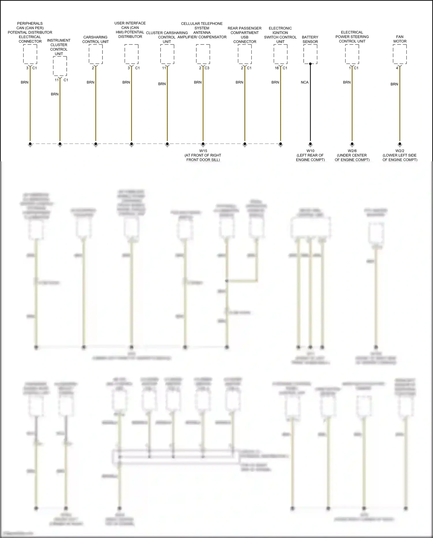Wiring diagram mono multi-function camera for Mercedes-Benz GLB-class X247 (2019-2023) (1 of 3)