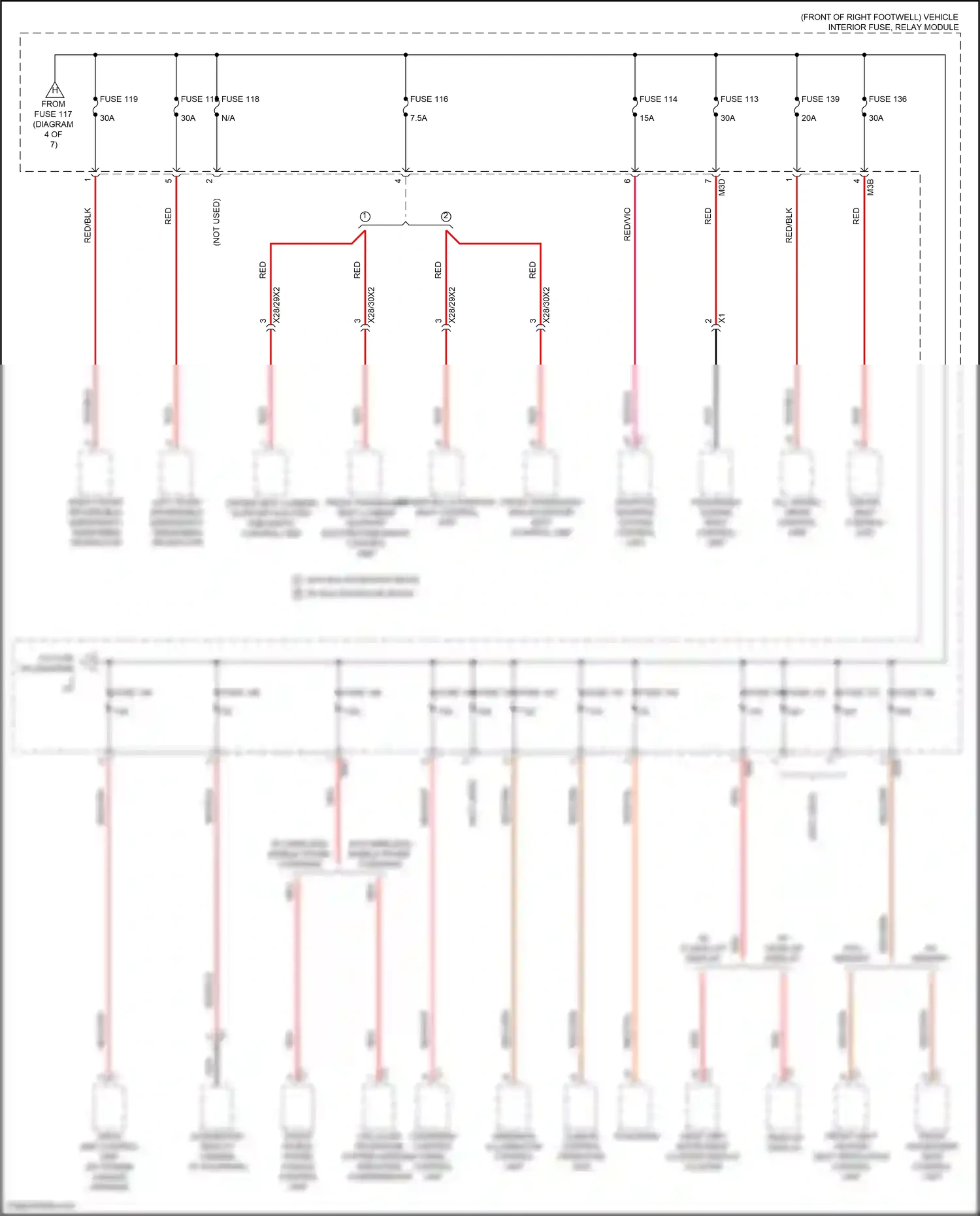 Wiring diagram overhead control panel control unit for Mercedes-Benz GLB-class X247 (2019-2023) (7 of 9)