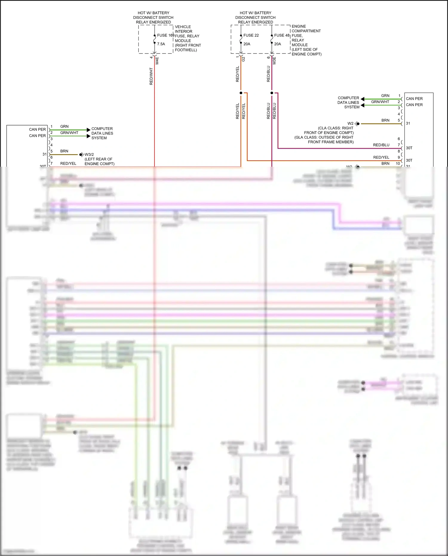Wiring diagram steering column module control unit for Mercedes-Benz GLB-class X247 (2019-2023) (6 of 19)
