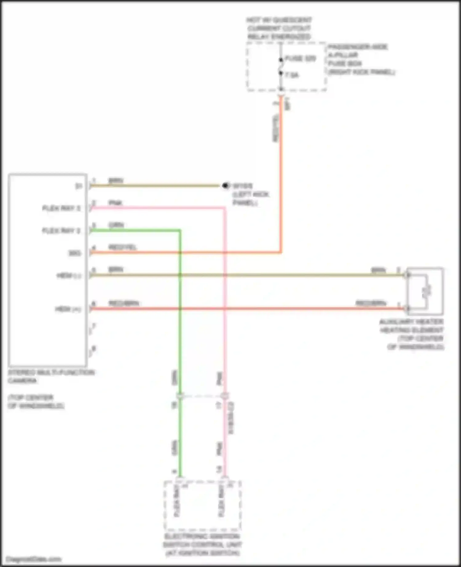 Wiring diagram auxiliary heater heating element for Mercedes-Benz GLC-class AMG X253 (2016-2019) (2 of 2)