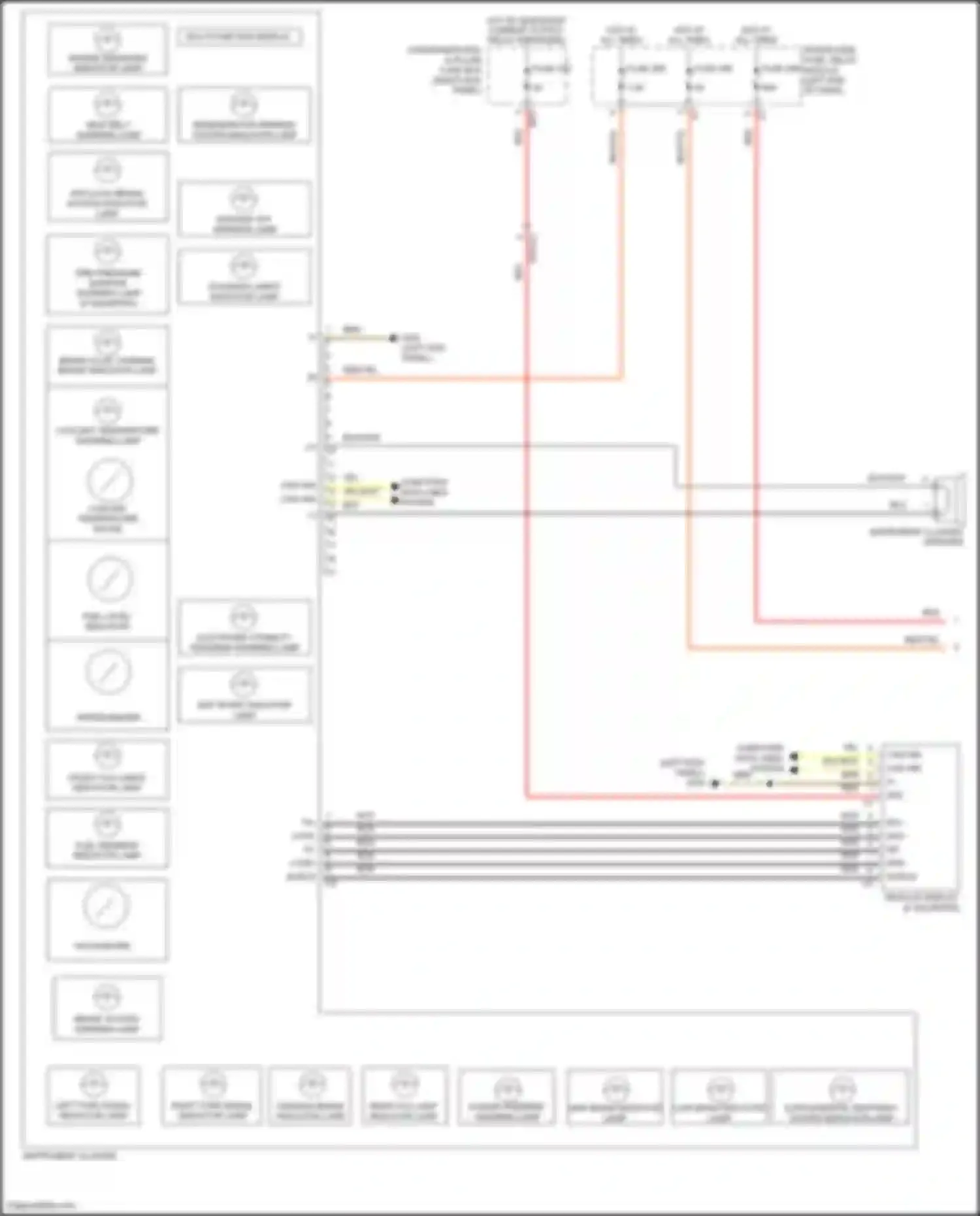 Wiring diagram brake system warning lamp for Mercedes-Benz GLC-class AMG X253 (2016-2019) (1 of 2)