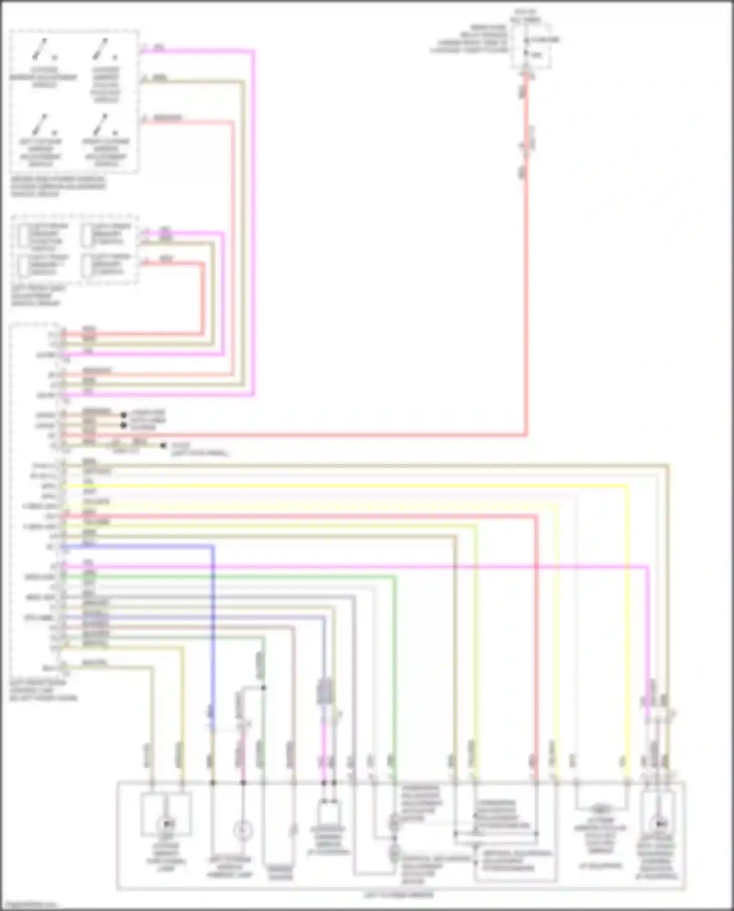 Wiring diagram driver-side power window, outside mirror adjustment switch group for Mercedes-Benz GLC-class AMG X253 (2016-2019) (1 of 3)