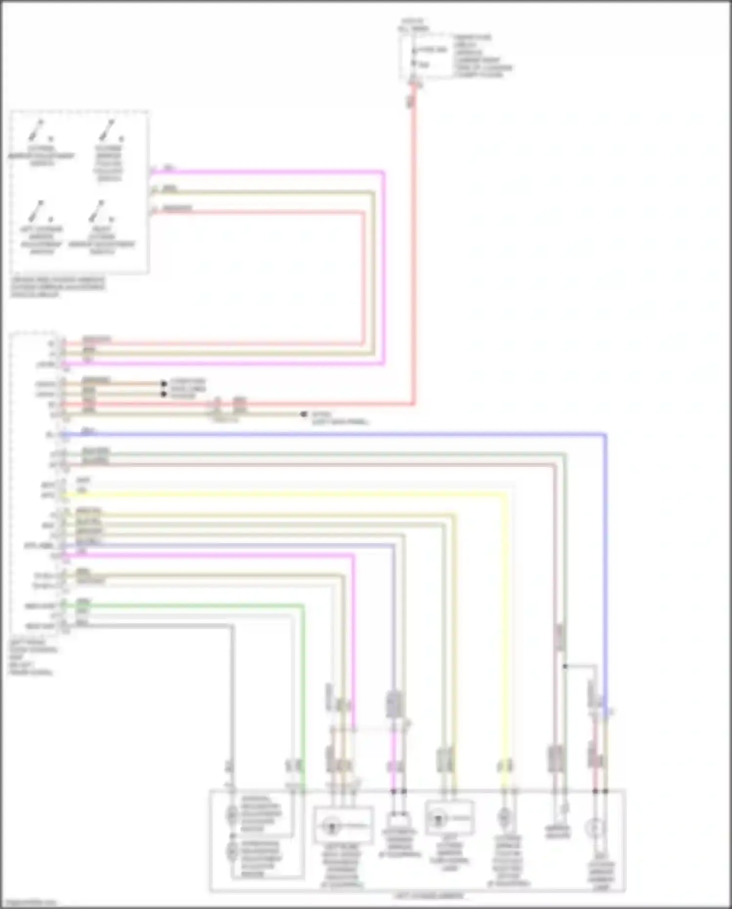 Wiring diagram driver-side power window, outside mirror adjustment switch group for Mercedes-Benz GLC-class AMG X253 (2016-2019) (2 of 3)