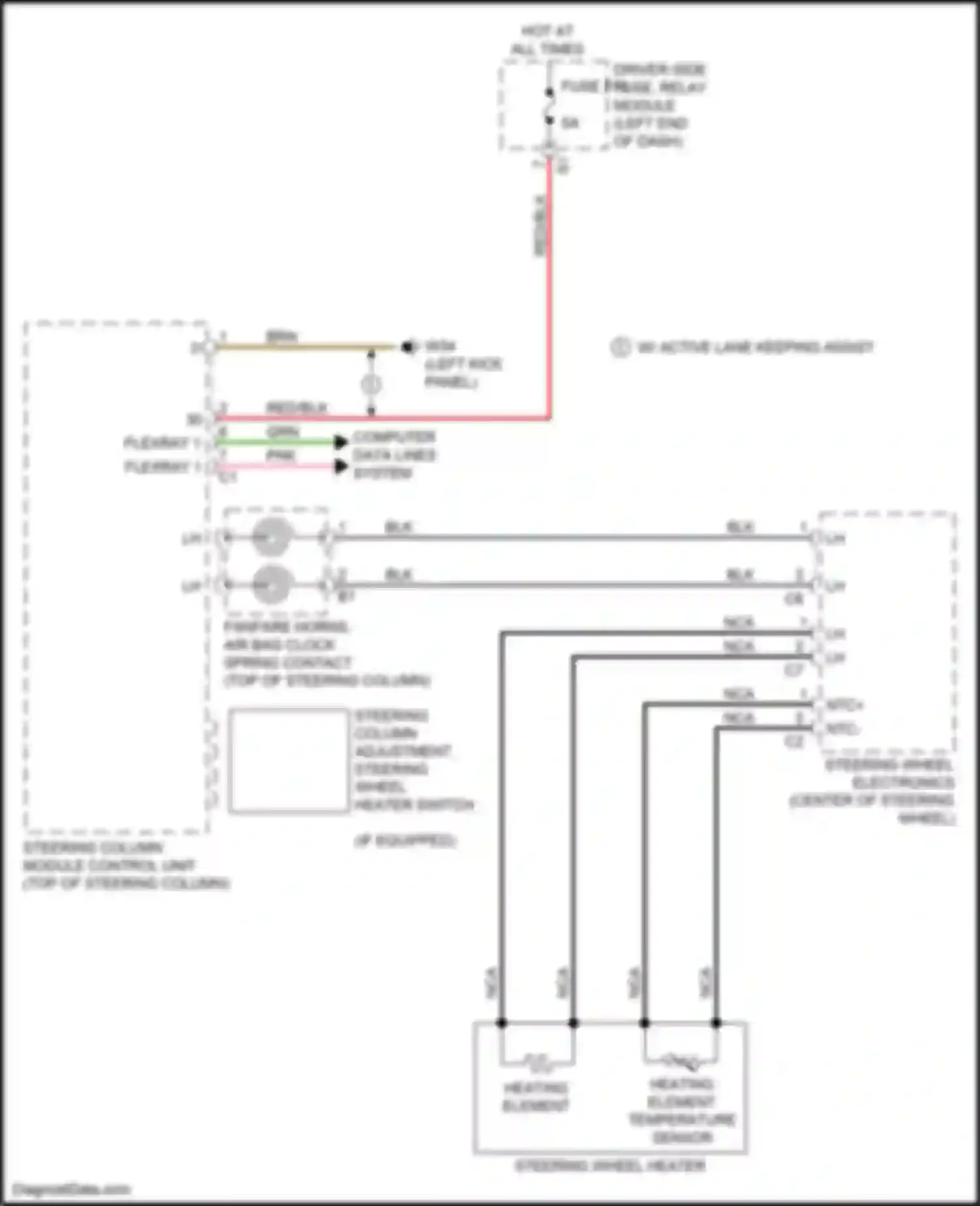 Wiring diagram heating element for Mercedes-Benz GLC-class AMG X253 (2016-2019) (1 of 2)