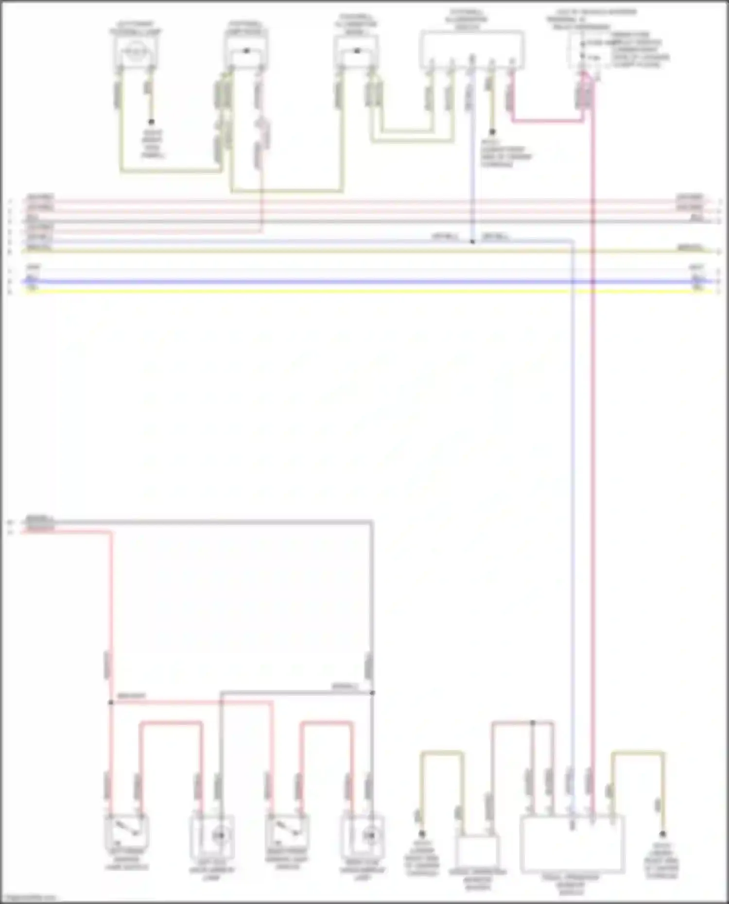 Wiring diagram left sun visor mirror lamp for Mercedes-Benz GLC-class AMG X253 (2016-2019) (1 of 1)