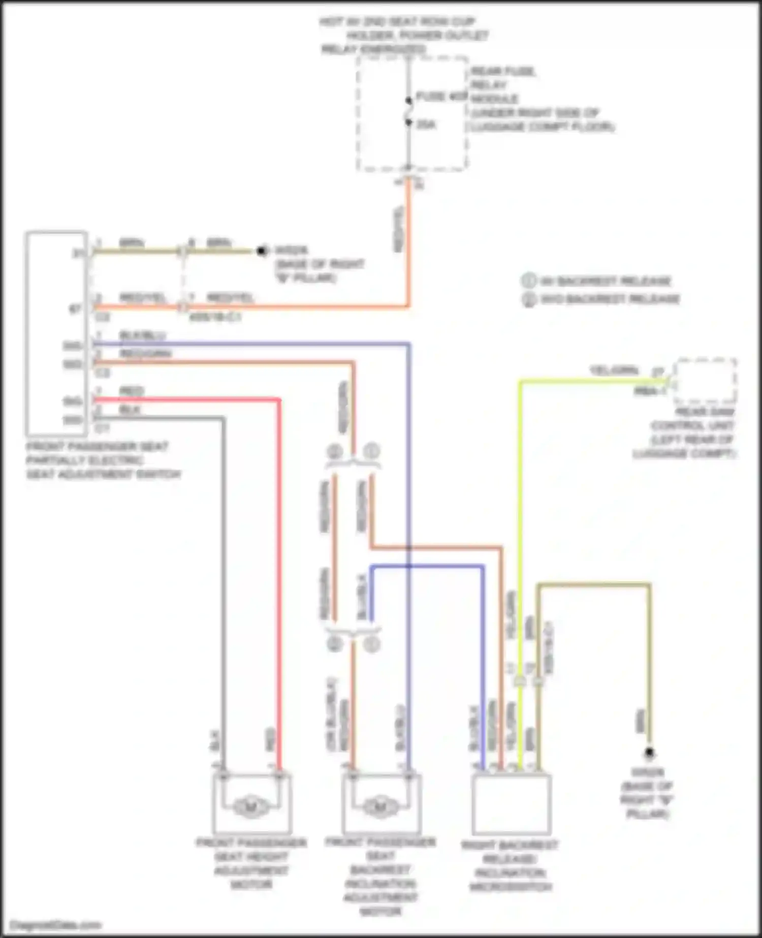 Wiring diagram rear fuse, relay module for Mercedes-Benz GLC-class AMG X253 (2016-2019) (37 of 49)