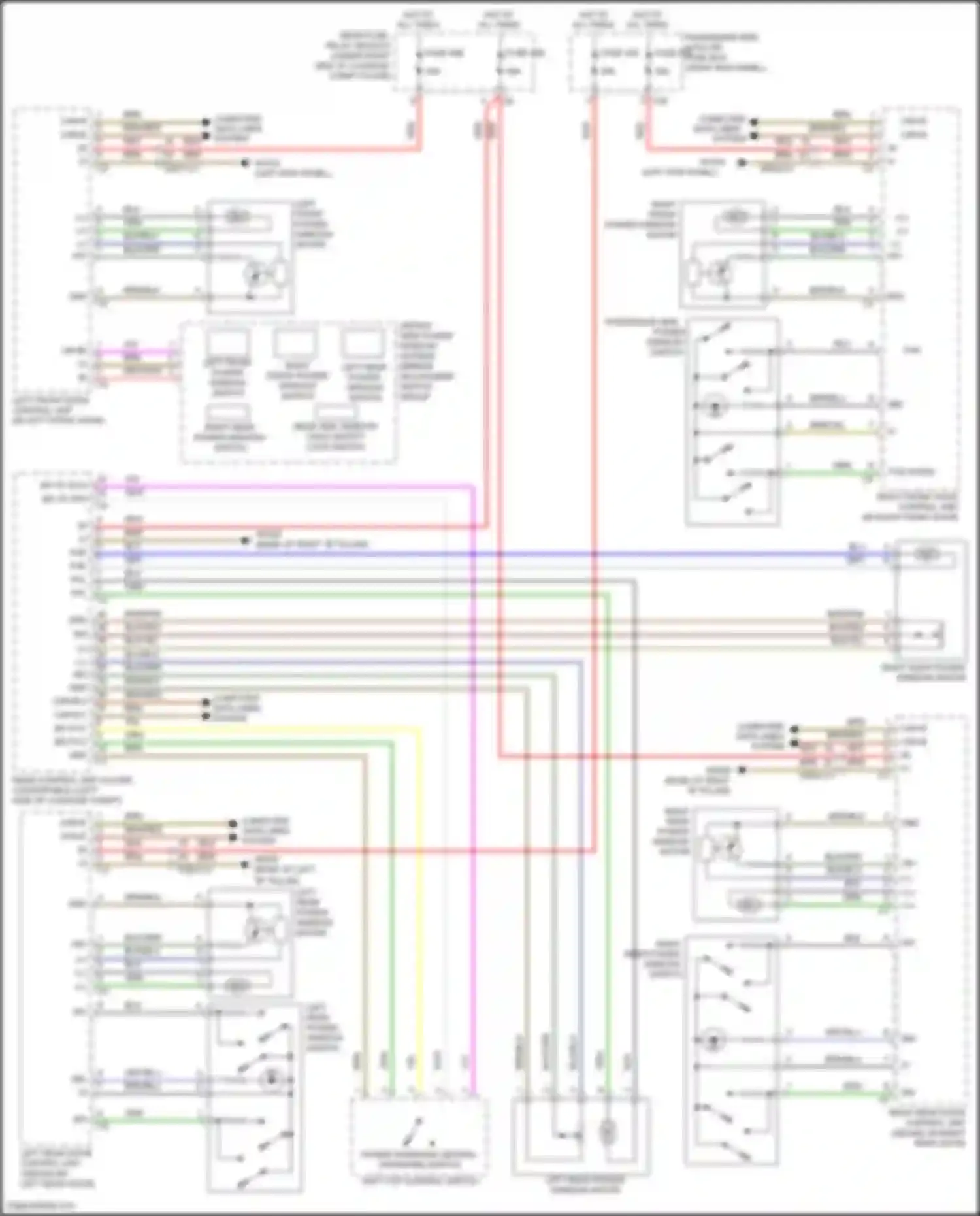 Wiring diagram rear side window child safety lock switch for Mercedes-Benz GLC-class AMG X253 (2016-2019) (1 of 1)