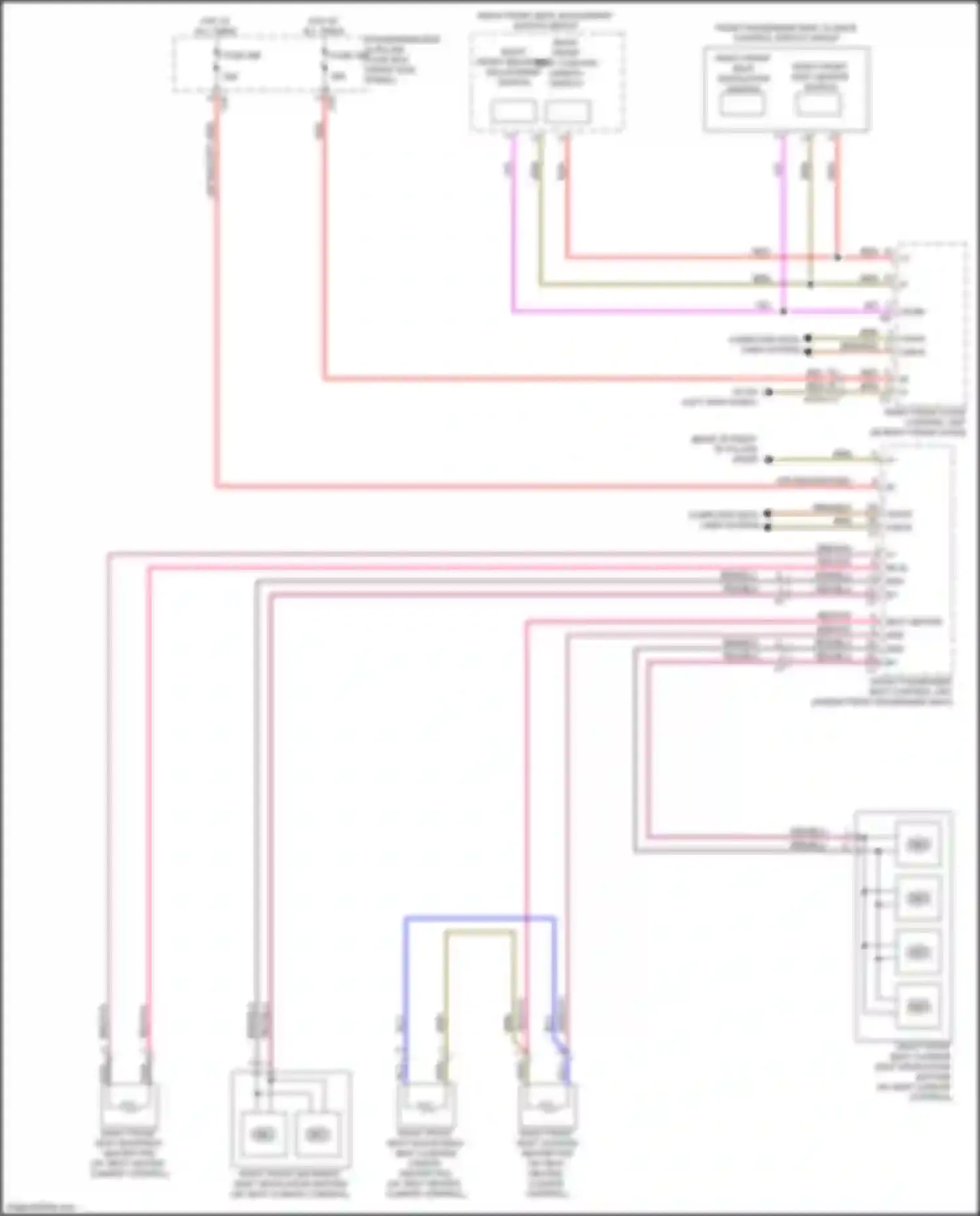 Wiring diagram right front backrest seat ventilation motors for Mercedes-Benz GLC-class AMG X253 (2016-2019) (1 of 2)