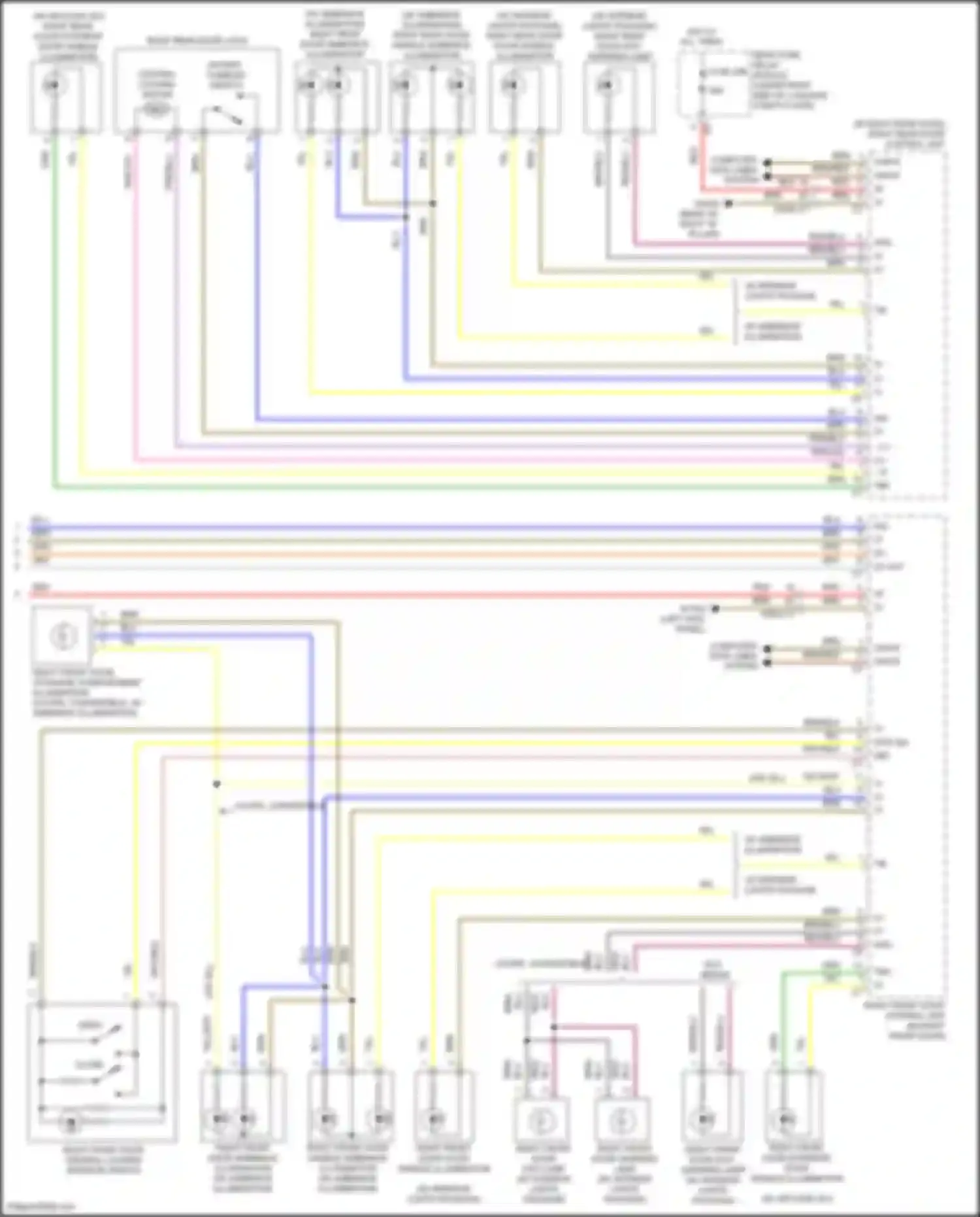 Wiring diagram right front door control unit for Mercedes-Benz GLC-class AMG X253 (2016-2019) (2 of 13)