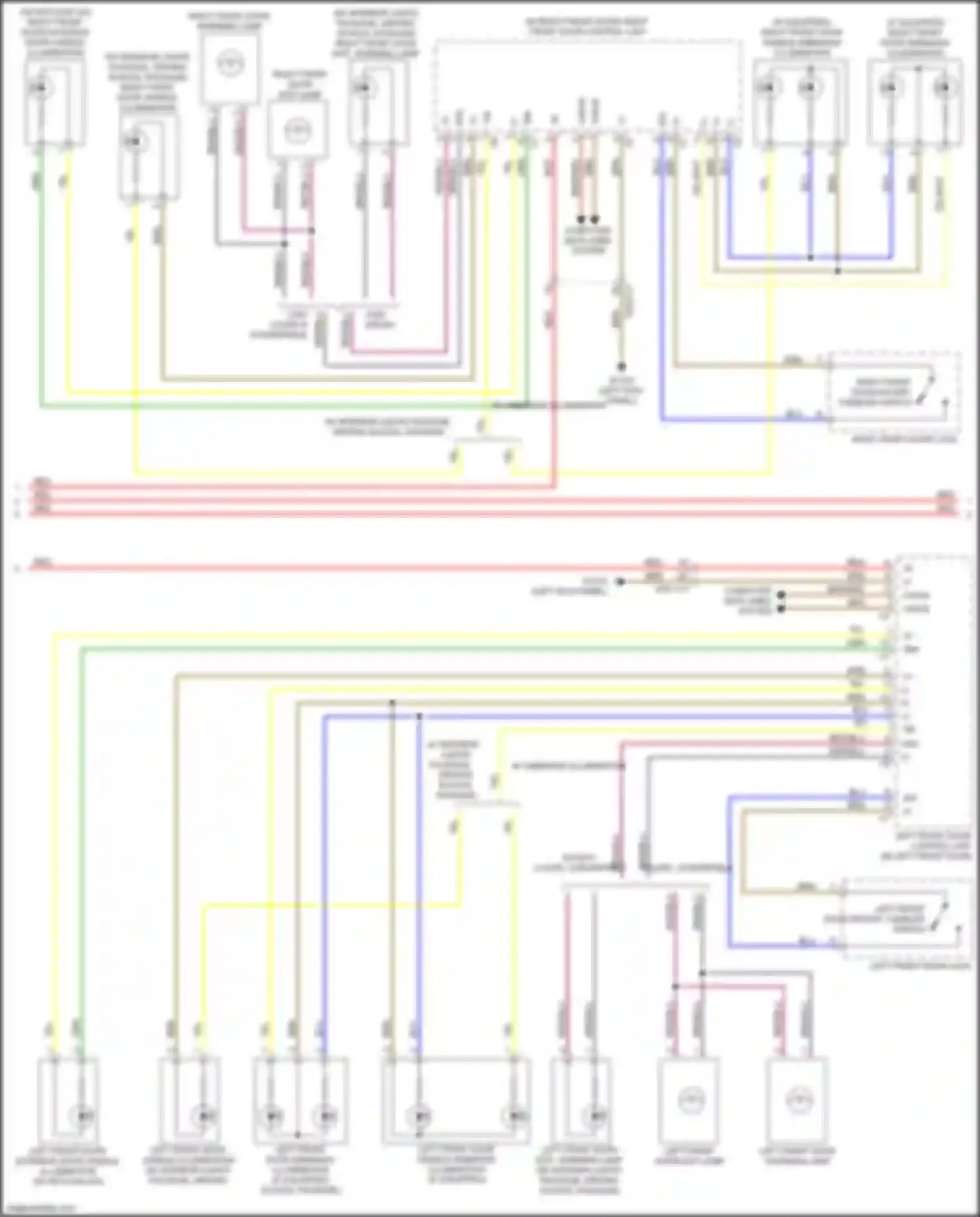 Wiring diagram right front door handle ambiance illumination for Mercedes-Benz GLC-class AMG X253 (2016-2019) (2 of 2)