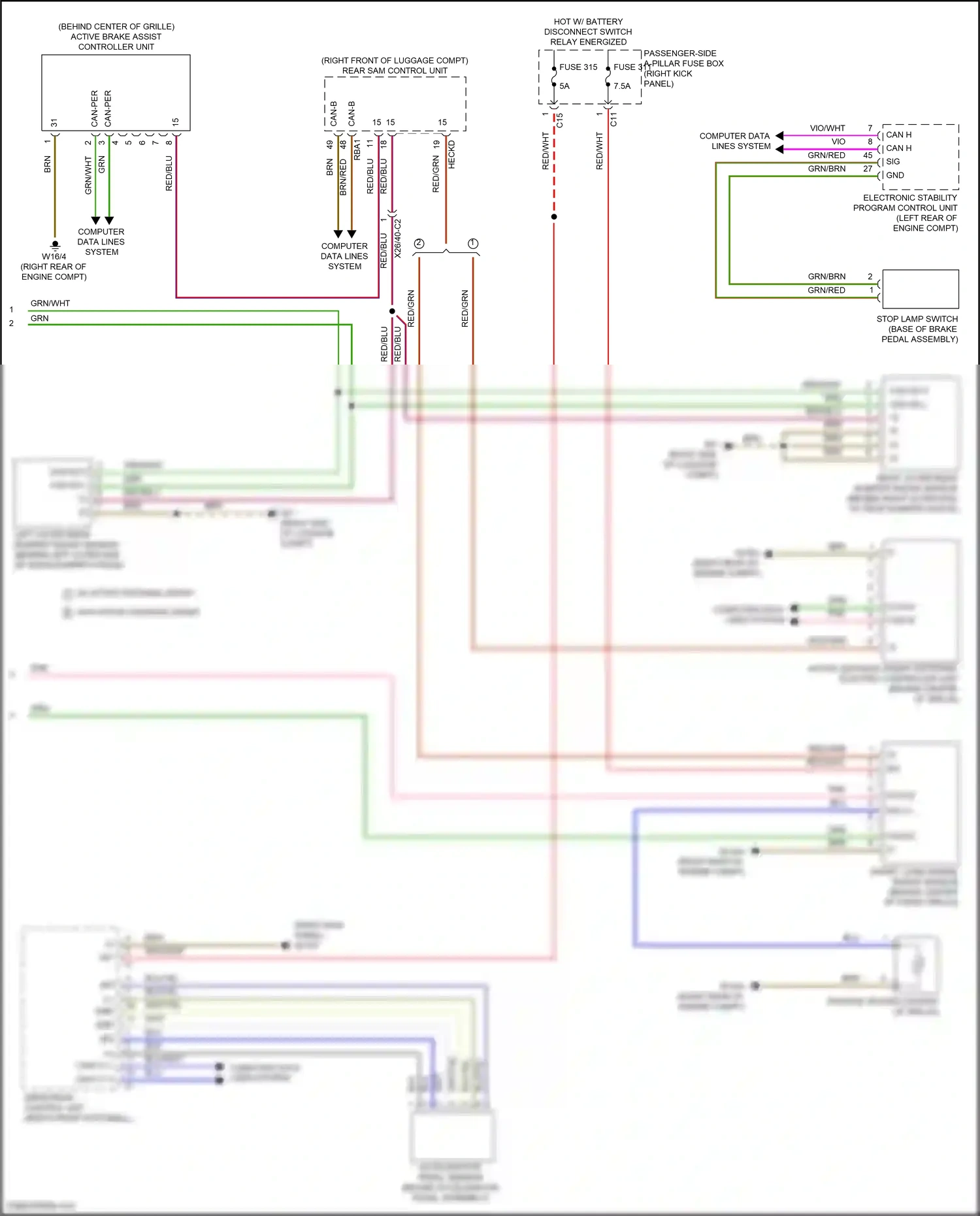 Wiring diagram computer data lines system for Mercedes-Benz GLC-class Coupe C253 facelift (2019-2023) (47 of 99)