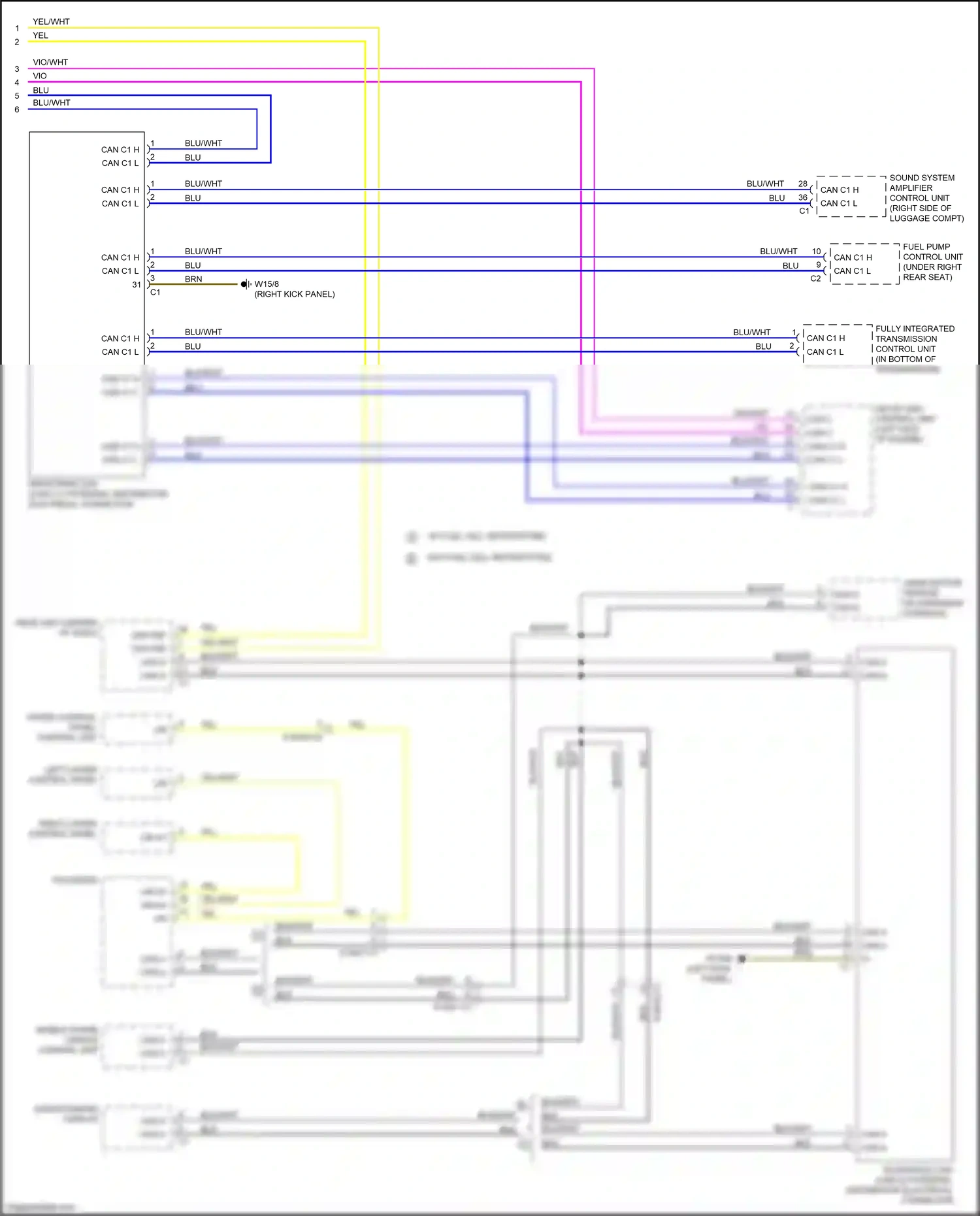 Wiring diagram left lower control panel for Mercedes-Benz GLC-class Coupe C253 facelift (2019-2023) (4 of 4)