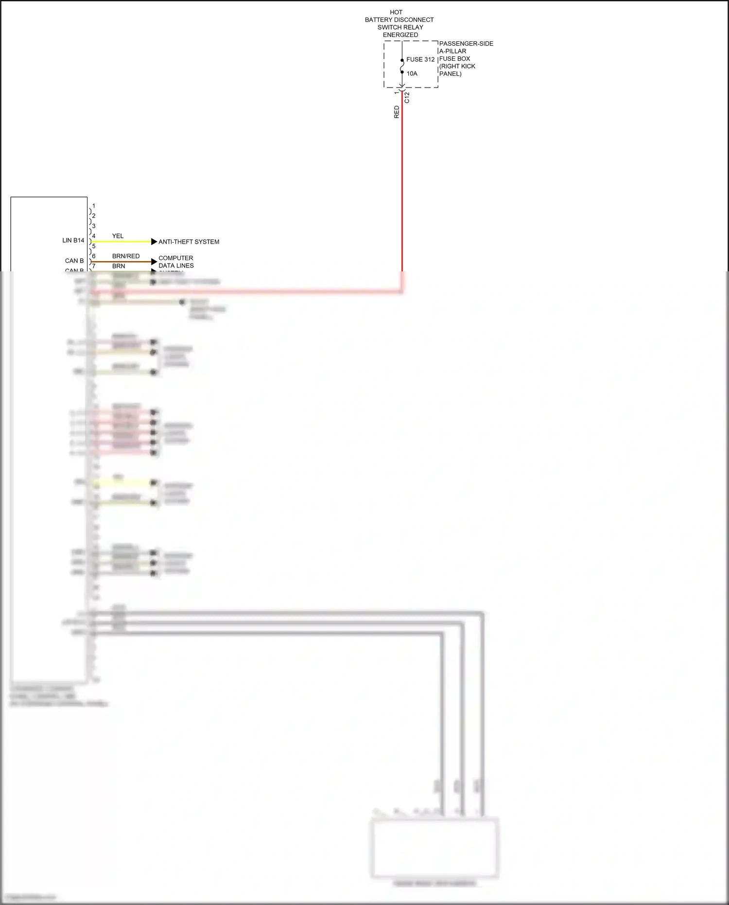 Wiring diagram overhead control panel control unit for Mercedes-Benz GLC-class Coupe C253 facelift (2019-2023) (6 of 11)