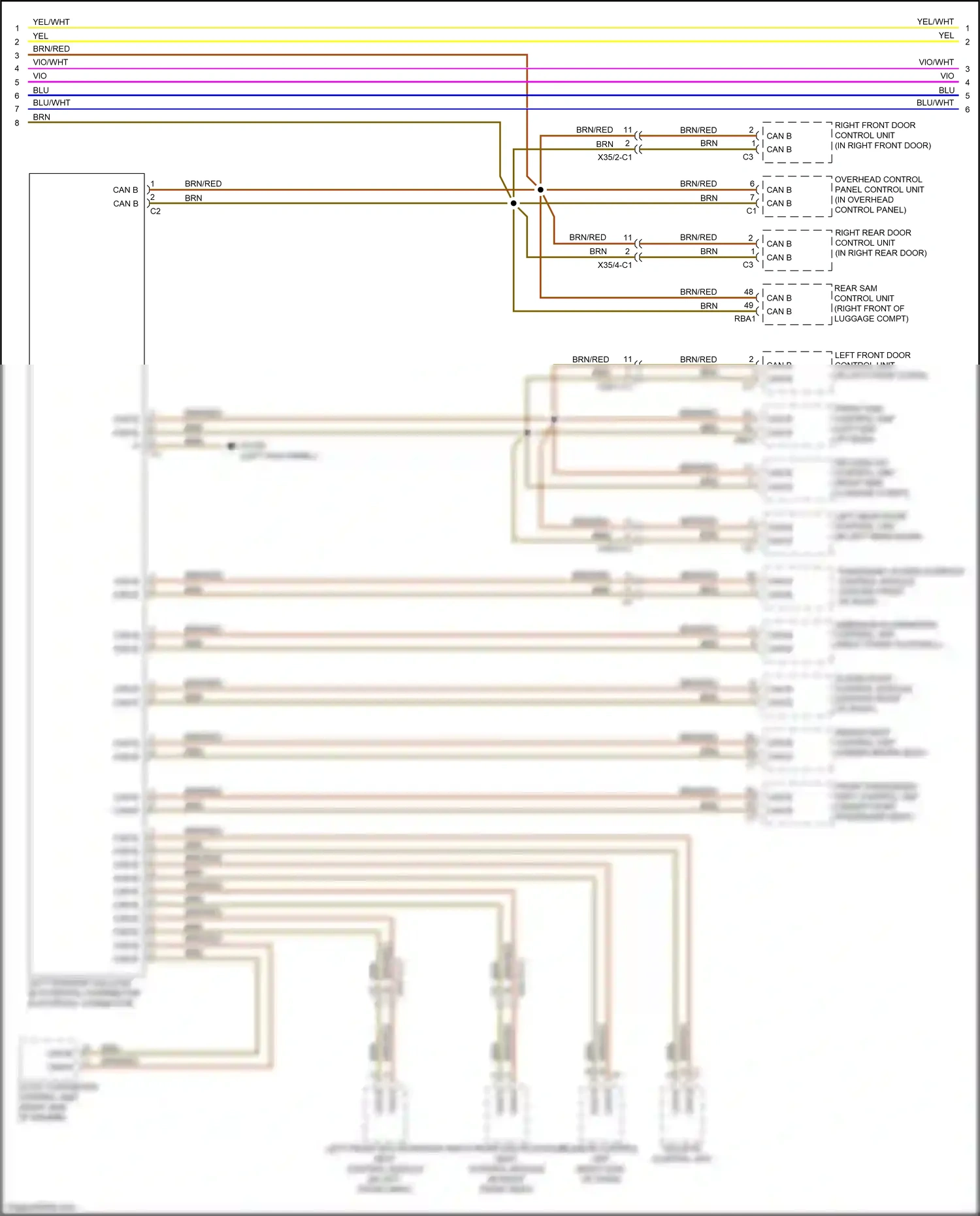 Wiring diagram overhead control panel control unit for Mercedes-Benz GLC-class Coupe C253 facelift (2019-2023) (4 of 11)