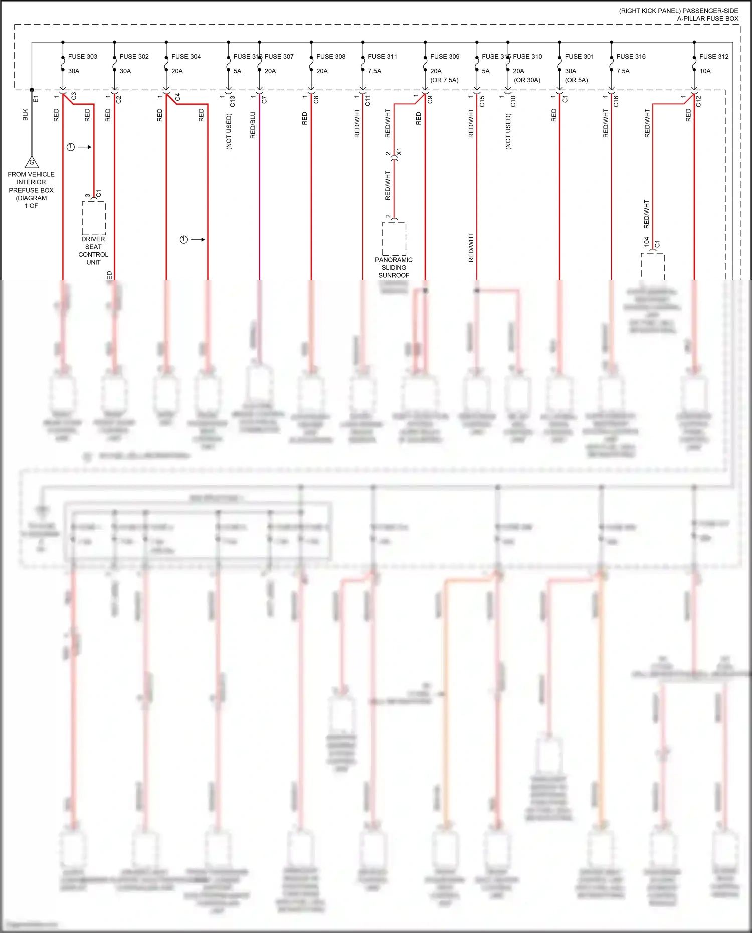 Wiring diagram overhead control panel control unit for Mercedes-Benz GLC-class Coupe C253 facelift (2019-2023) (8 of 11)